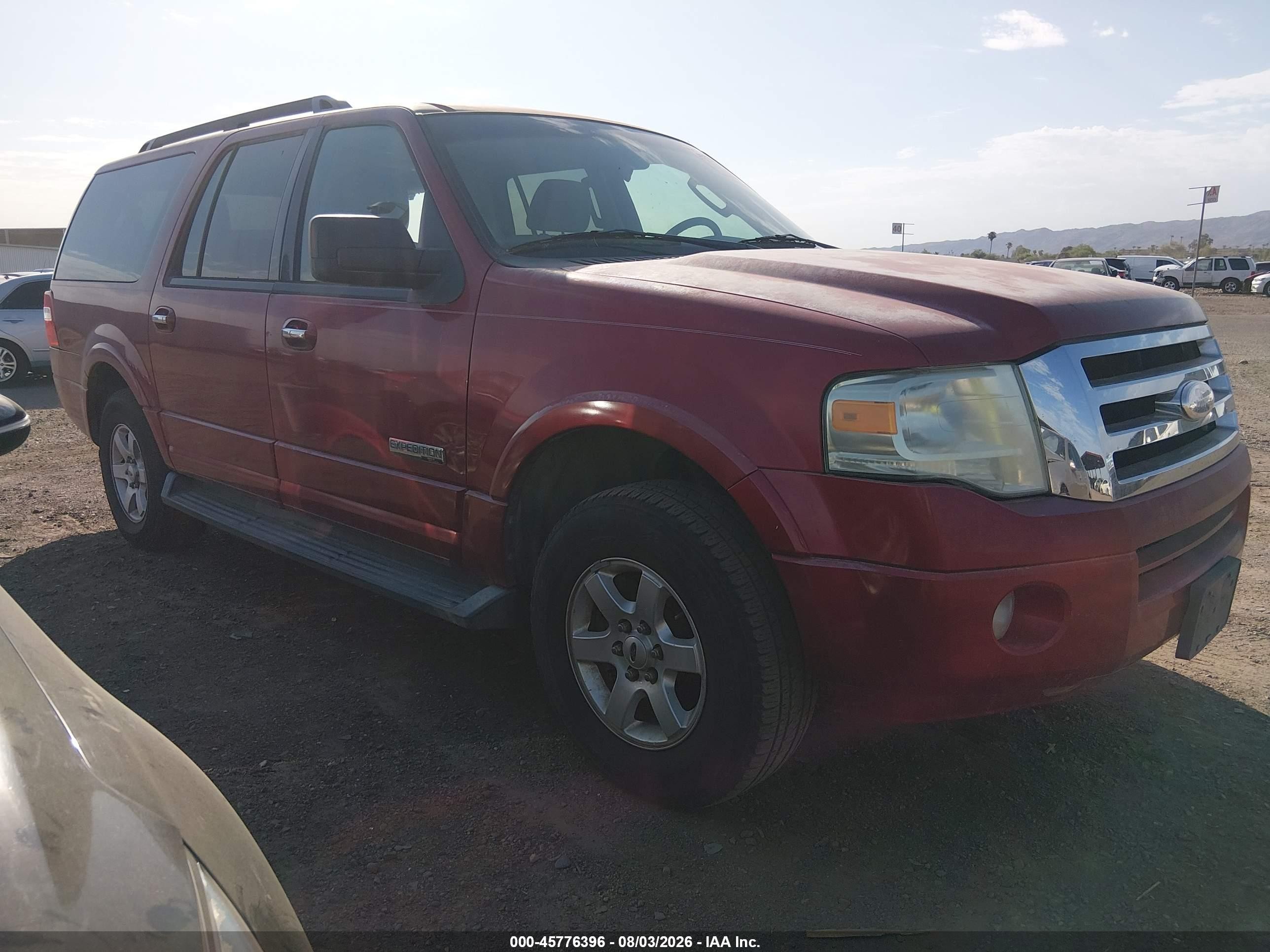 2008 Ford Expedition El Xlt Burgundy vin: 1FMFK155X8LA32474