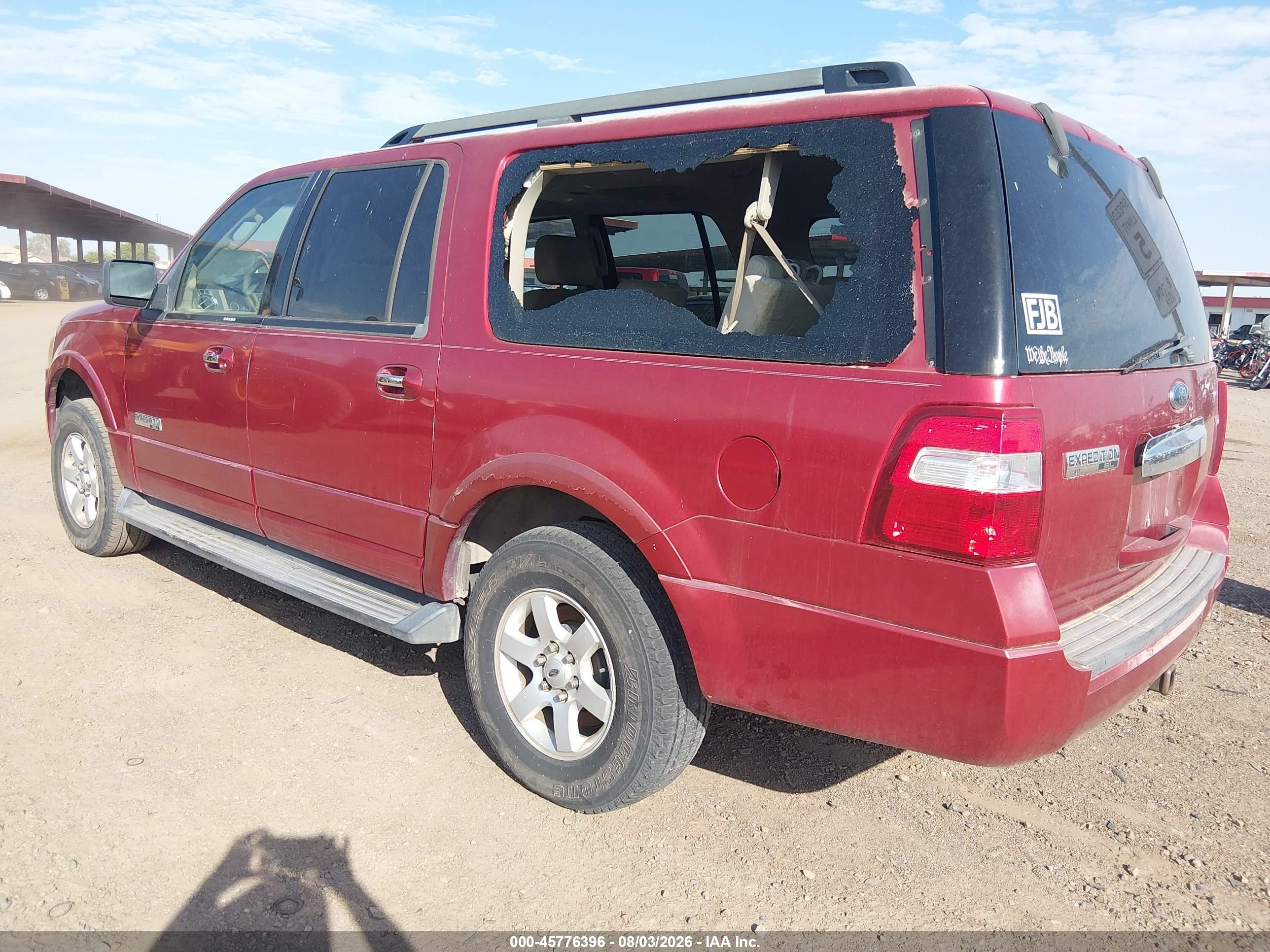 2008 Ford Expedition El Xlt Burgundy vin: 1FMFK155X8LA32474