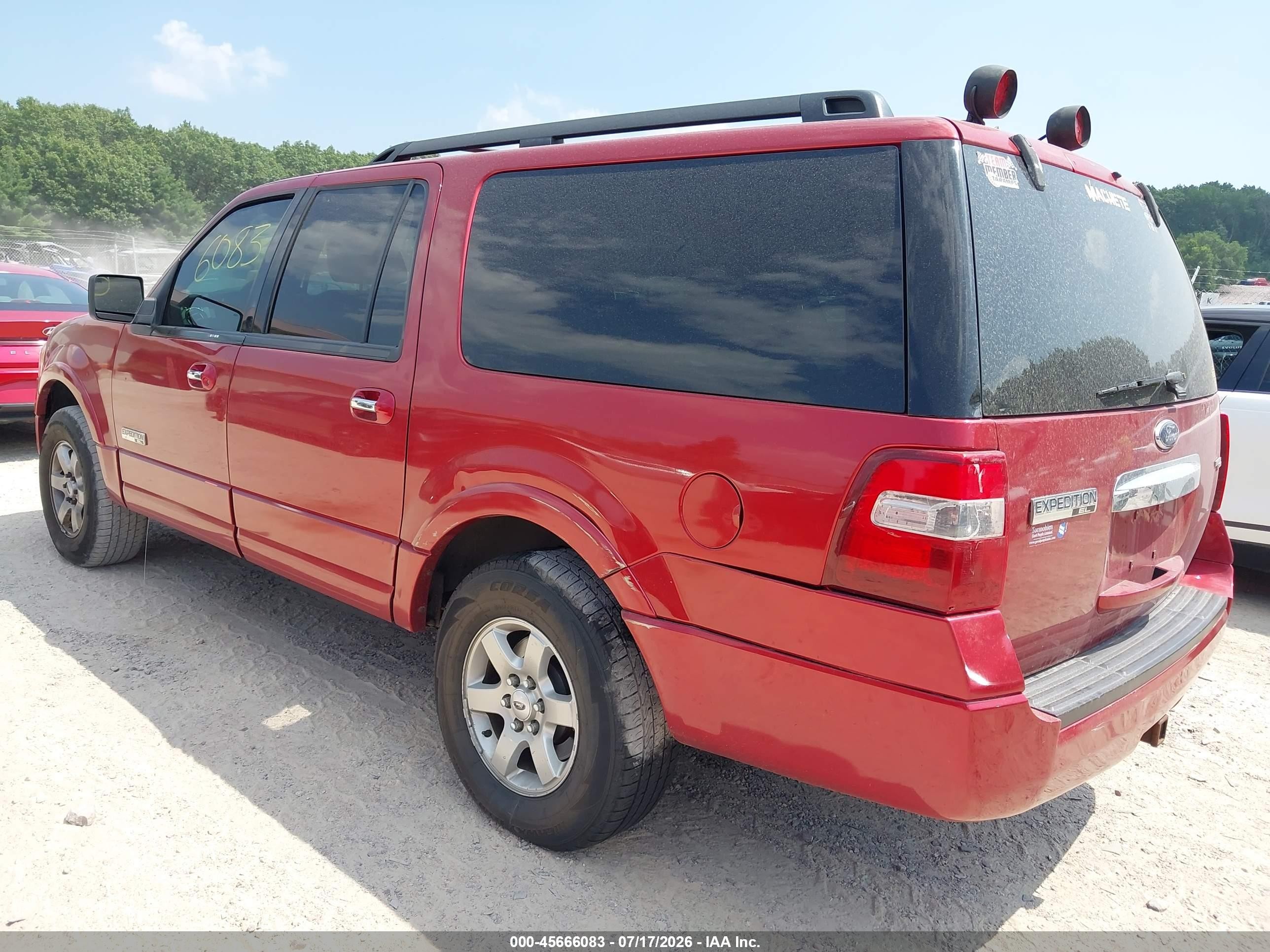 2008 Ford Expedition El Xlt Red vin: 1FMFK16538LA47848
