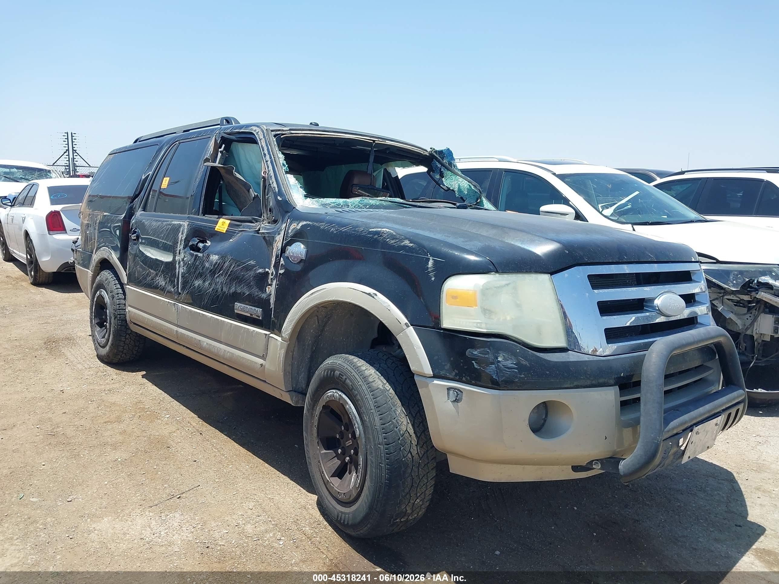 2008 Ford Expedition El Eddie Bauer/king Ranch Black vin: 1FMFK17518LA20999