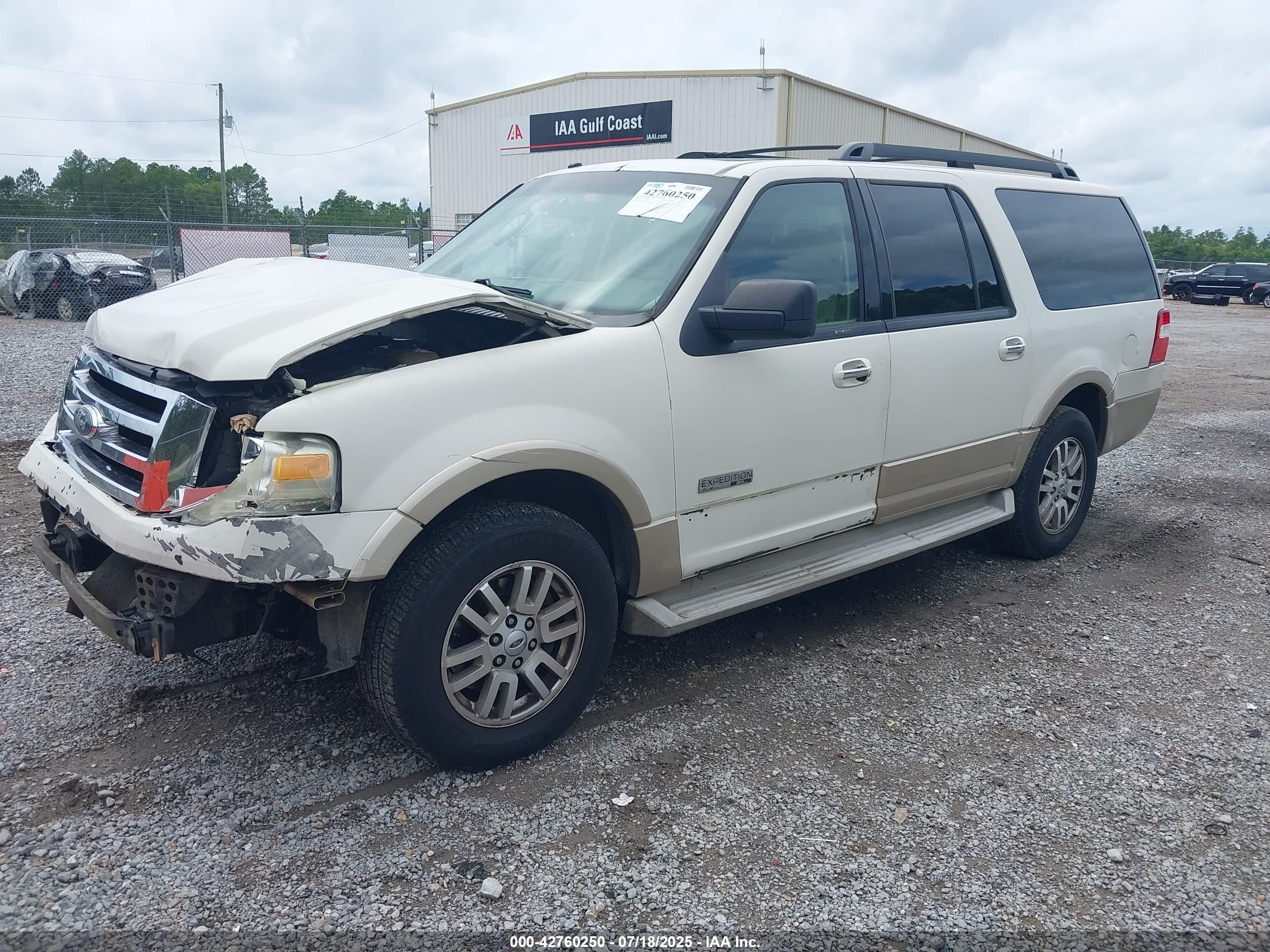2008 Ford Expedition El Eddie Bauer/king Ranch White vin: 1FMFK17528LA05119