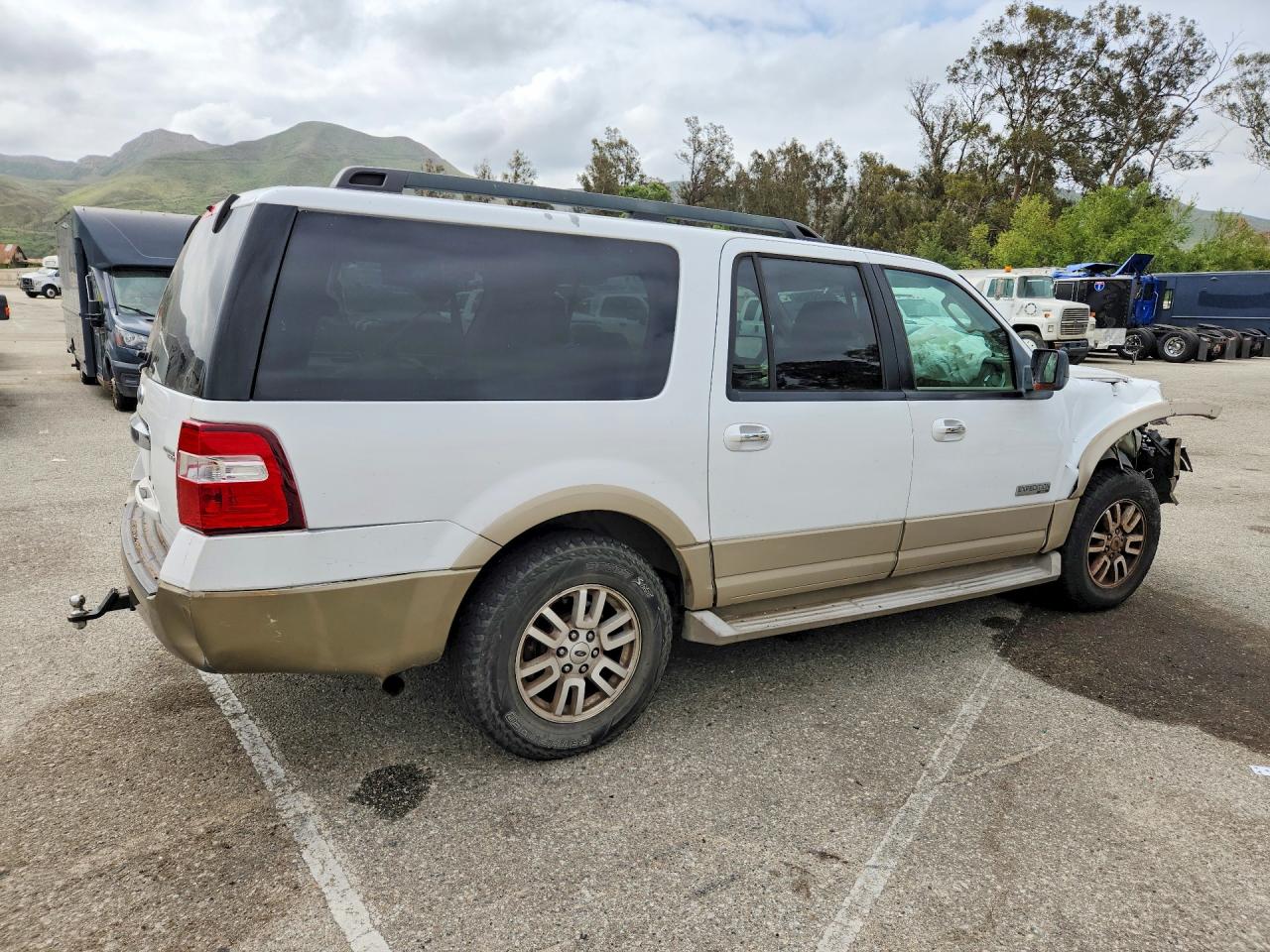 2007 Ford Expedition El Eddie Bauer White vin: 1FMFK17567LA39871