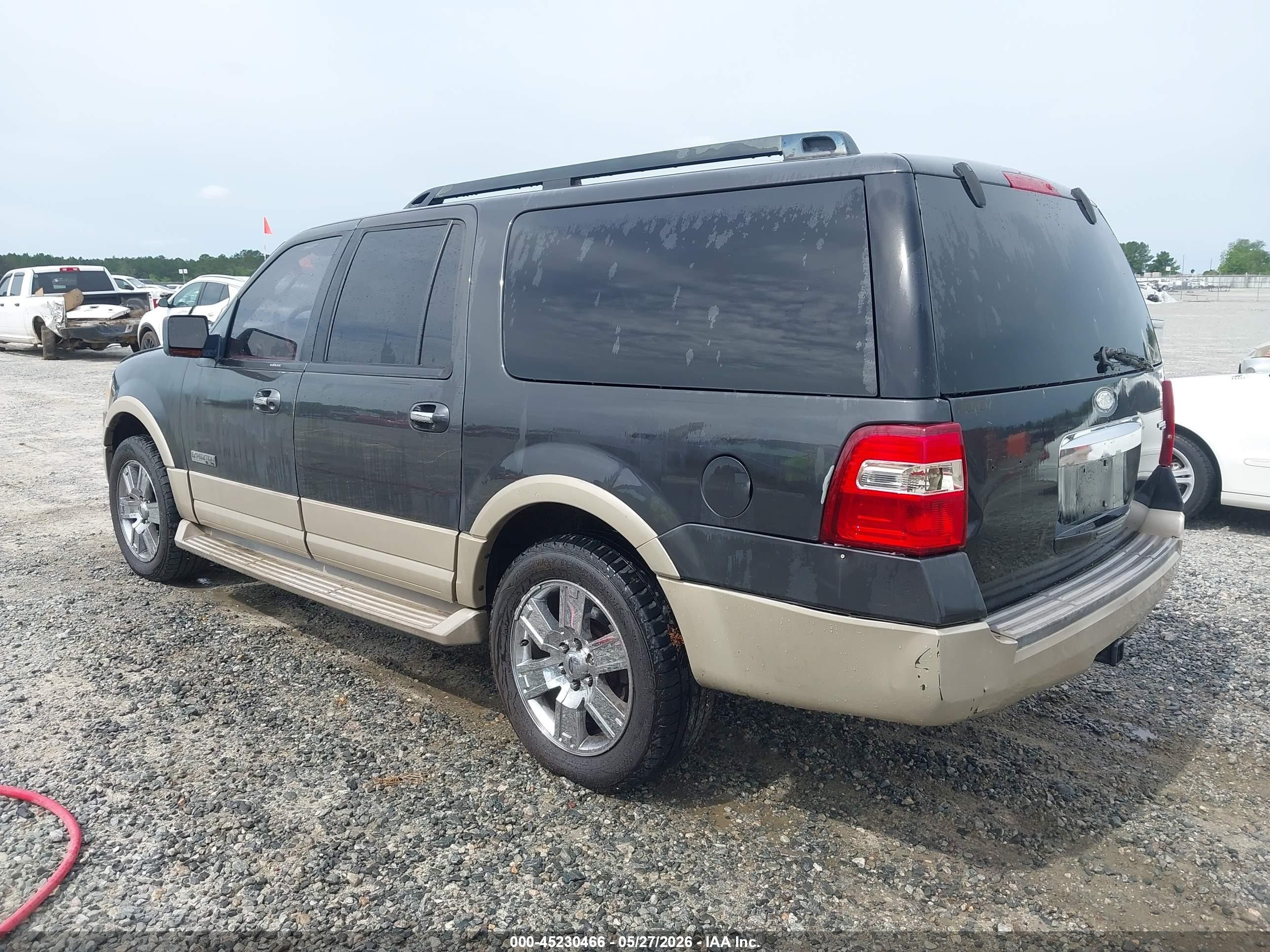 2007 Ford Expedition El Eddie Bauer Black vin: 1FMFK17587LA20688