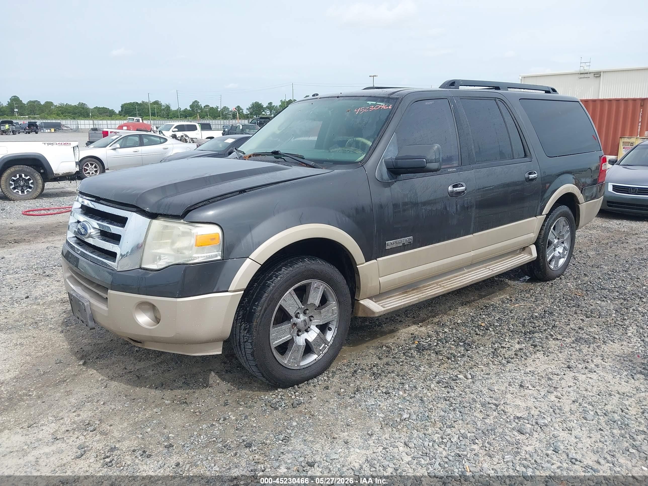 2007 Ford Expedition El Eddie Bauer Black vin: 1FMFK17587LA20688