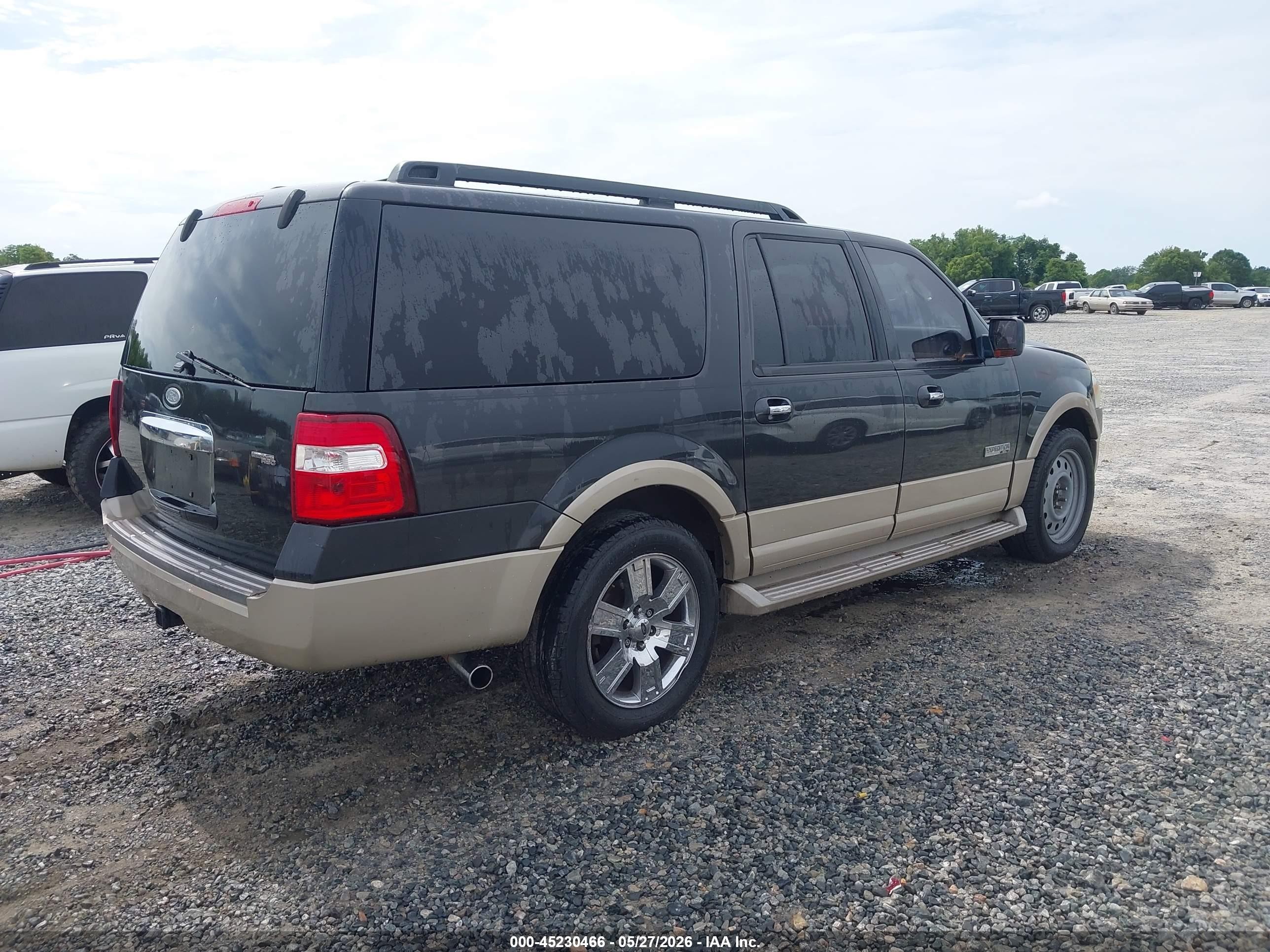 2007 Ford Expedition El Eddie Bauer Black vin: 1FMFK17587LA20688