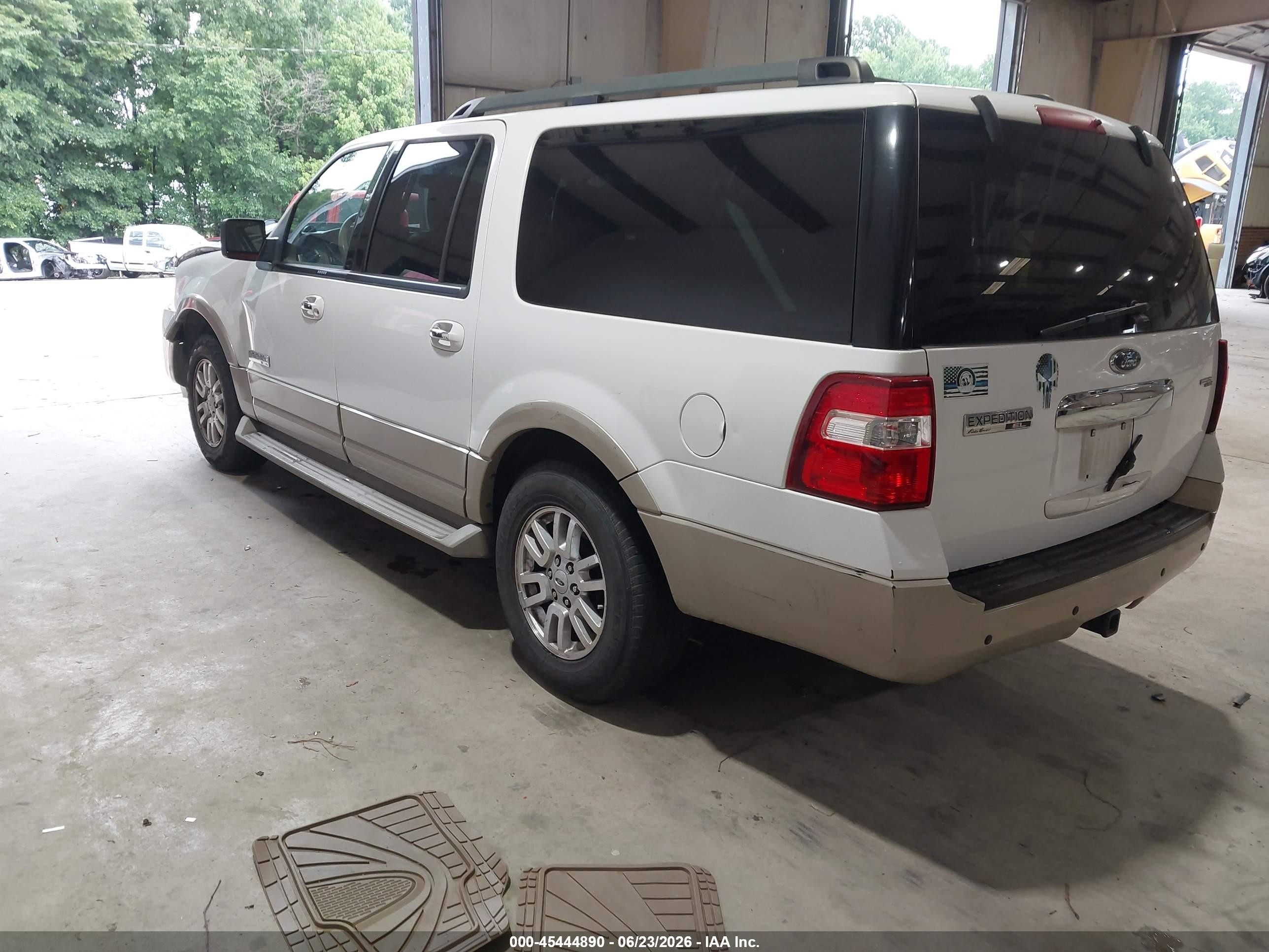 2007 Ford Expedition El Eddie Bauer White vin: 1FMFK18537LA02307