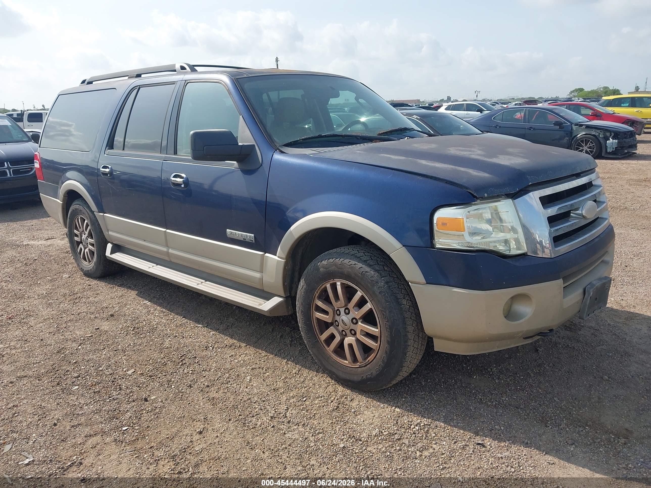 2008 Ford Expedition El Eddie Bauer/king Ranch Blue vin: 1FMFK18548LA54224