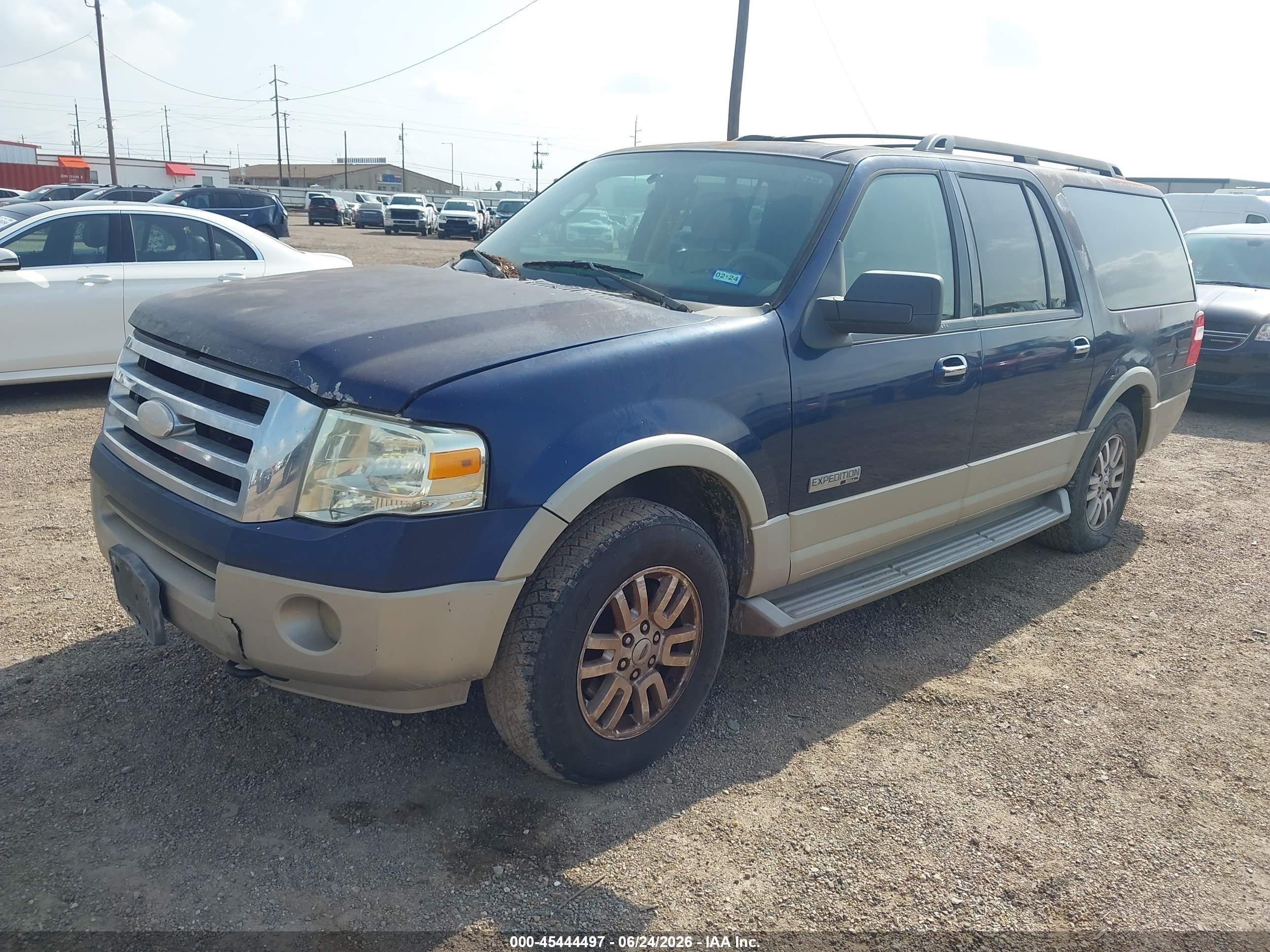 2008 Ford Expedition El Eddie Bauer/king Ranch Blue vin: 1FMFK18548LA54224