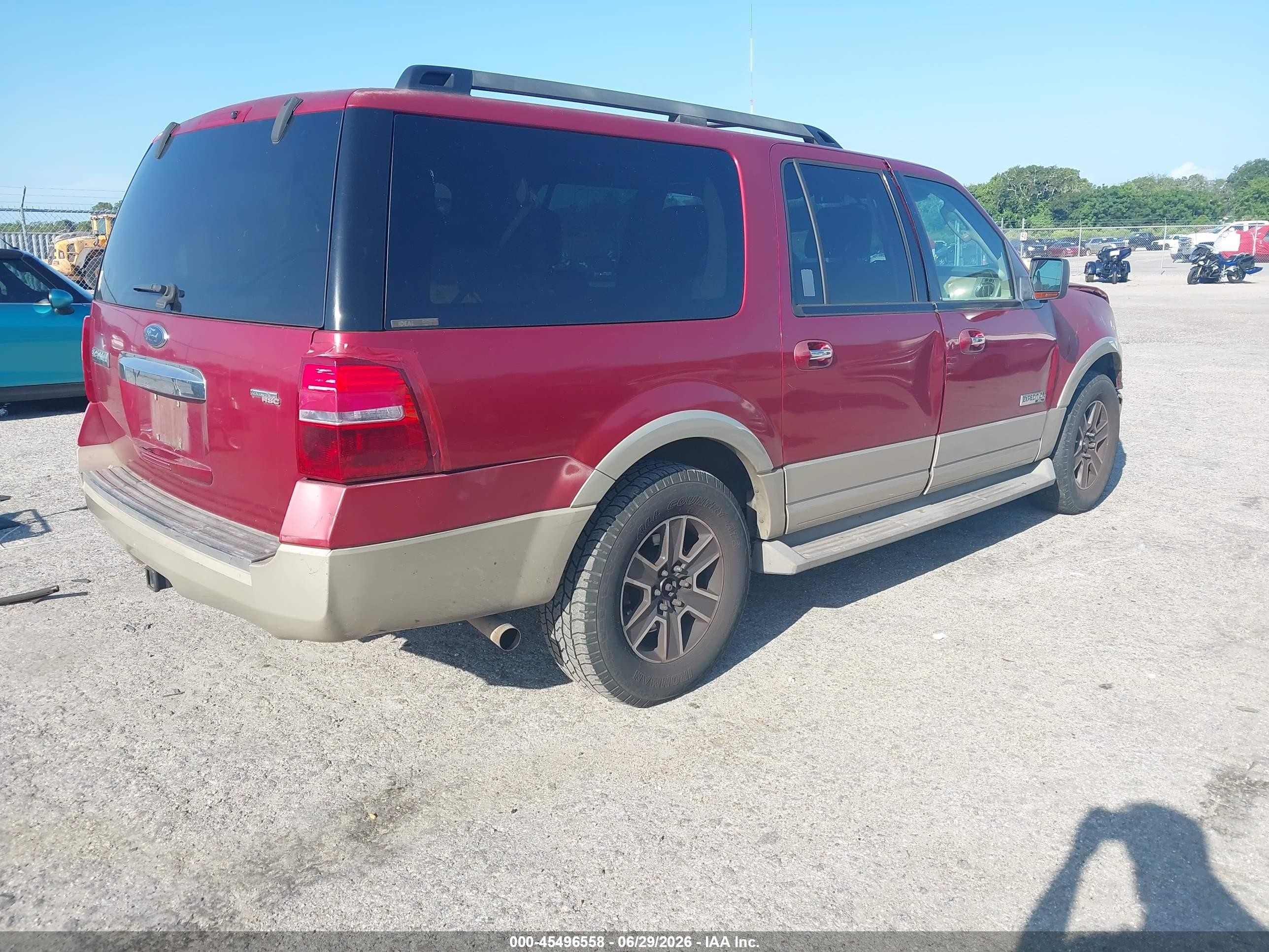 2007 Ford Expedition El Eddie Bauer Бордовый vin: 1FMFK18557LA04303