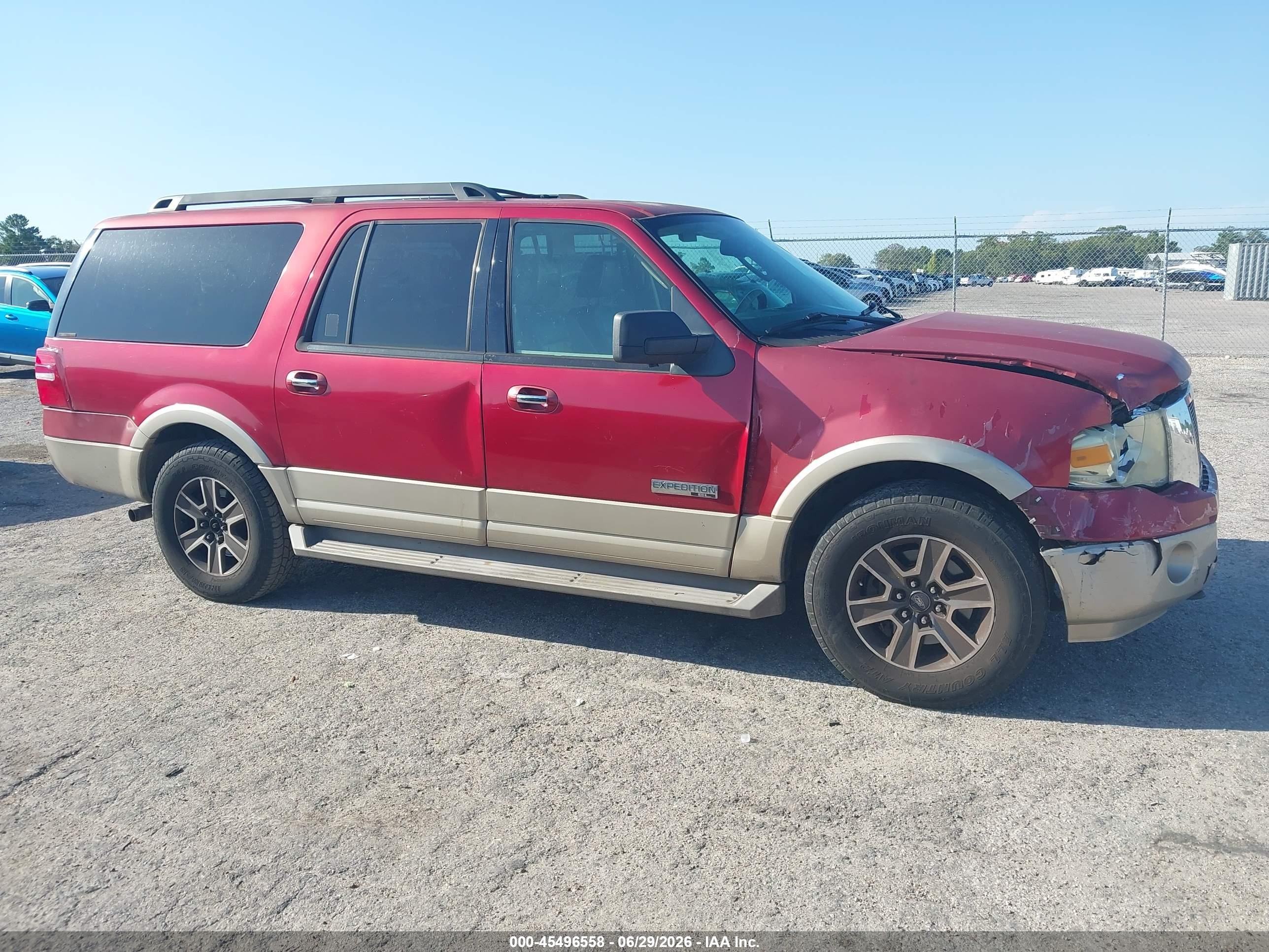 2007 Ford Expedition El Eddie Bauer Бордовый vin: 1FMFK18557LA04303