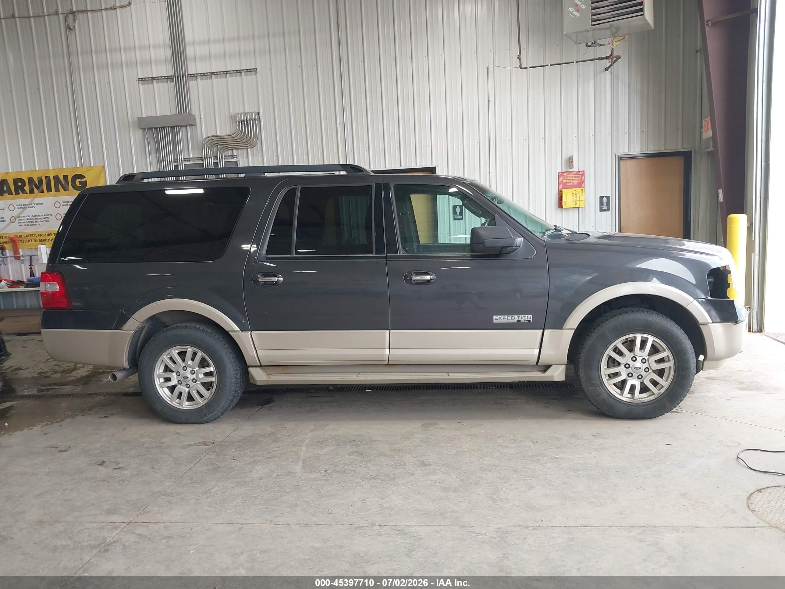2007 Ford Expedition El Eddie Bauer Gray vin: 1FMFK18557LA37625
