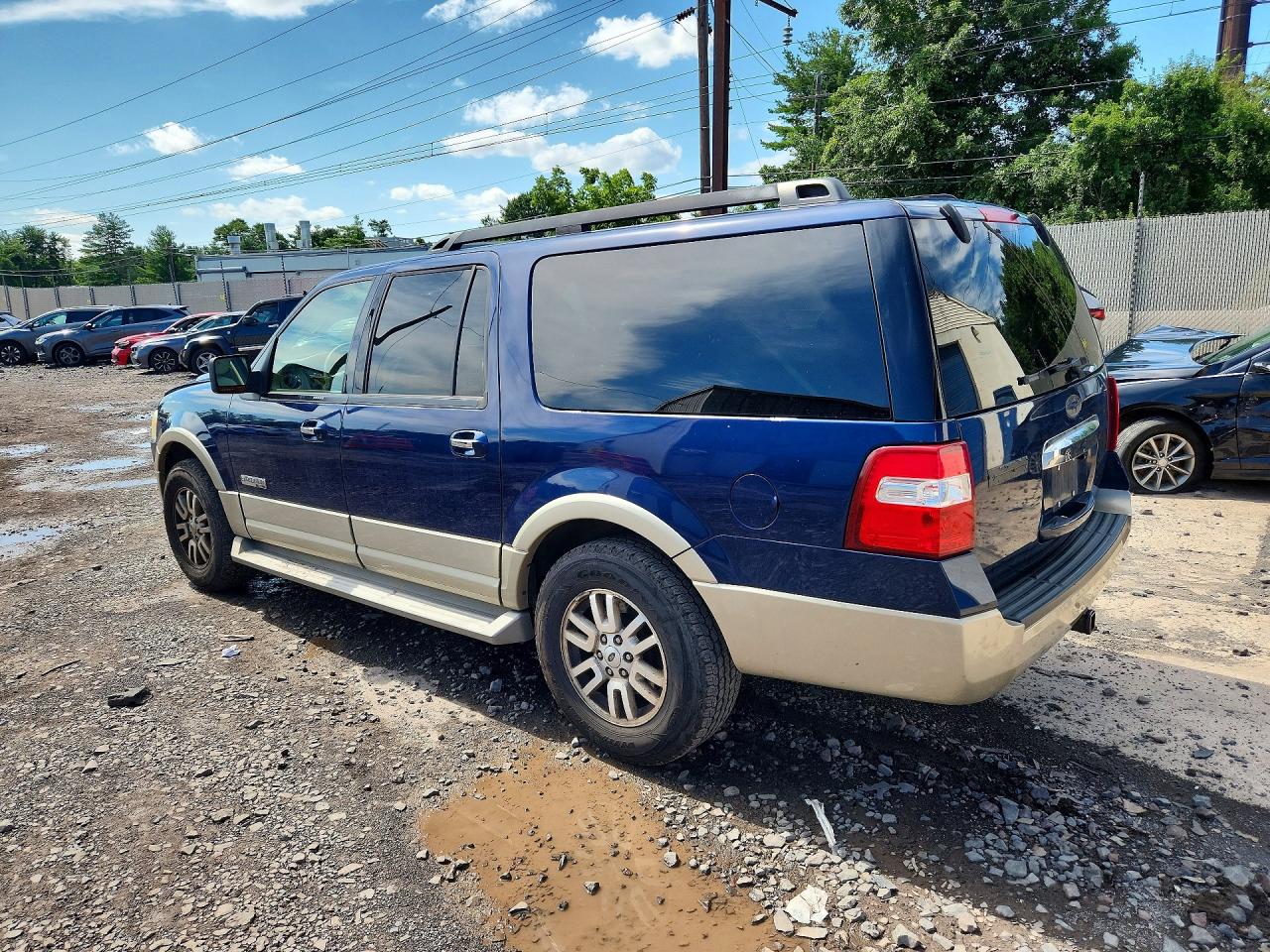 2008 Ford Expedition El Eddie Bauer Blue vin: 1FMFK18558LA81271