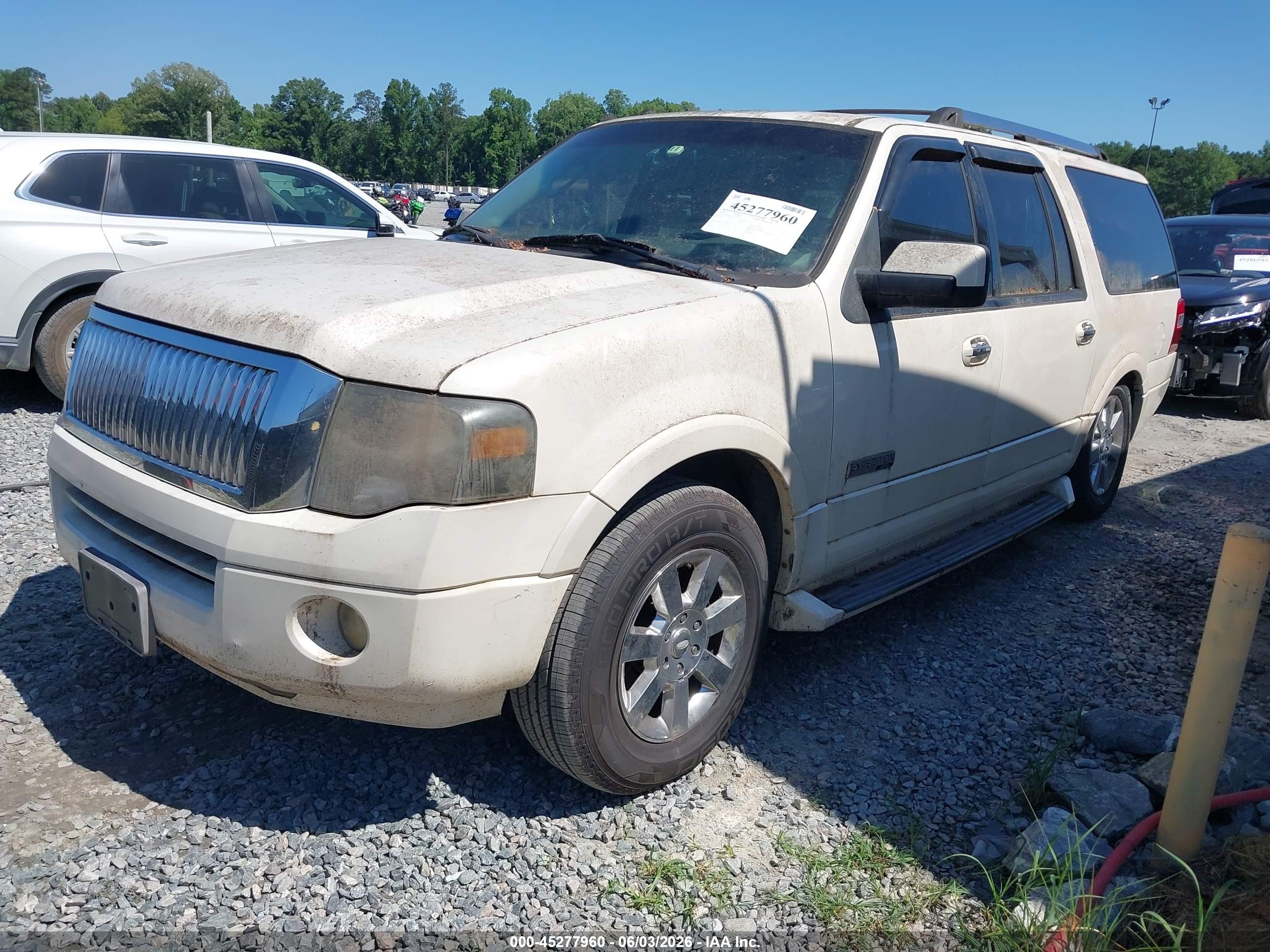 2007 Ford Expedition El Limited White vin: 1FMFK19527LA19713