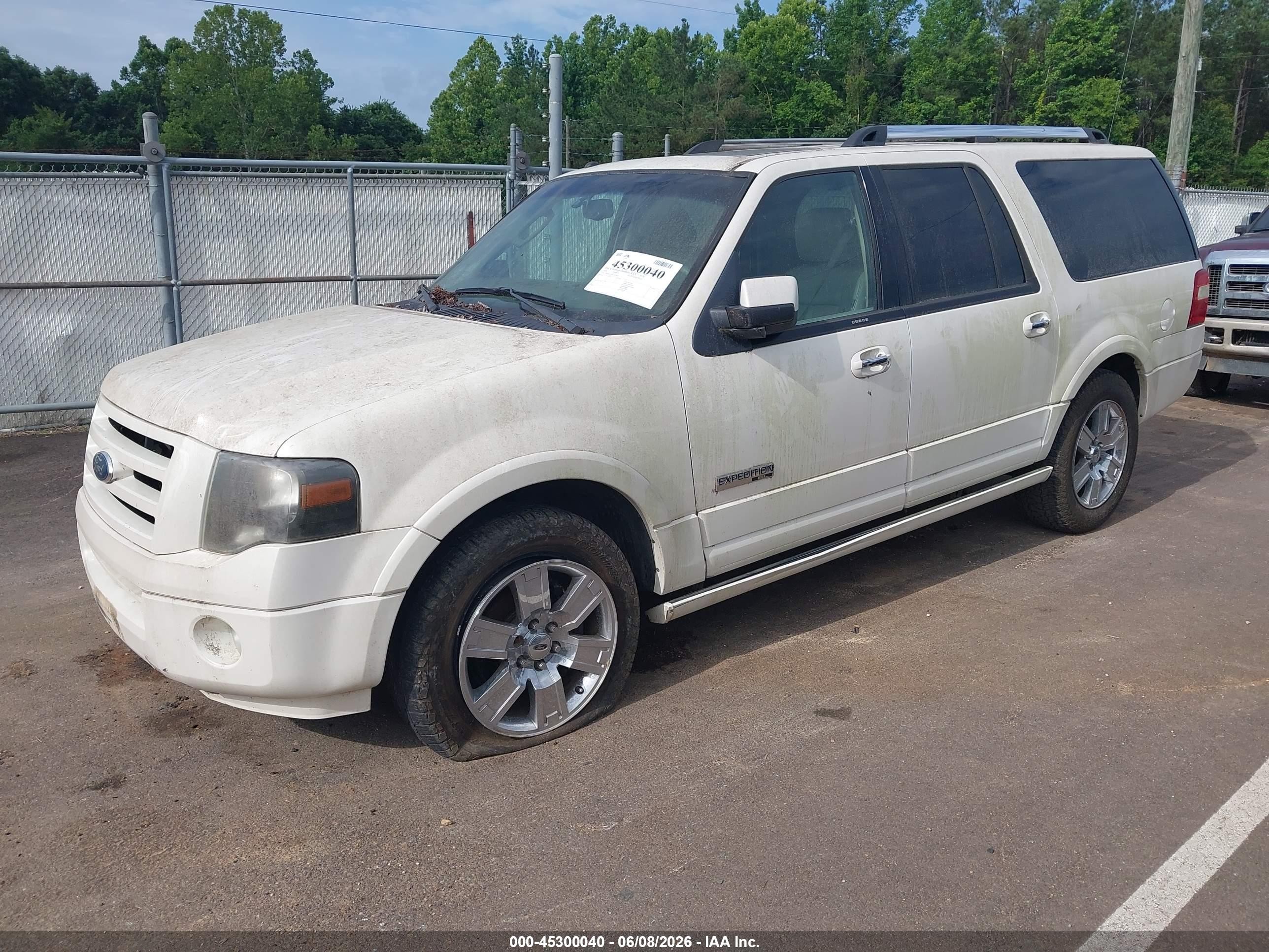 2008 Ford Expedition El Limited White vin: 1FMFK19598LA05065