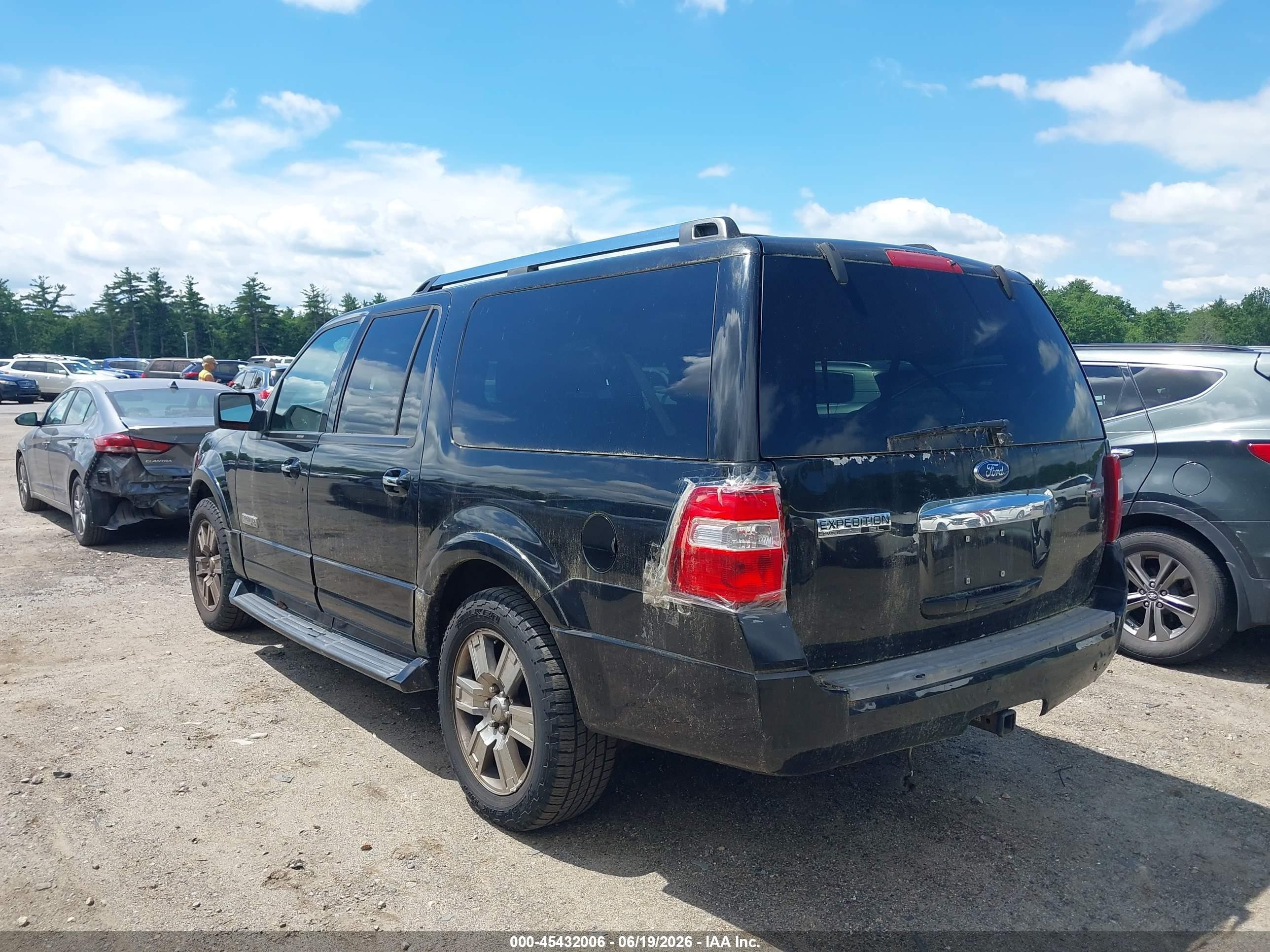 2007 Ford Expedition El Limited Black vin: 1FMFK20517LA02873