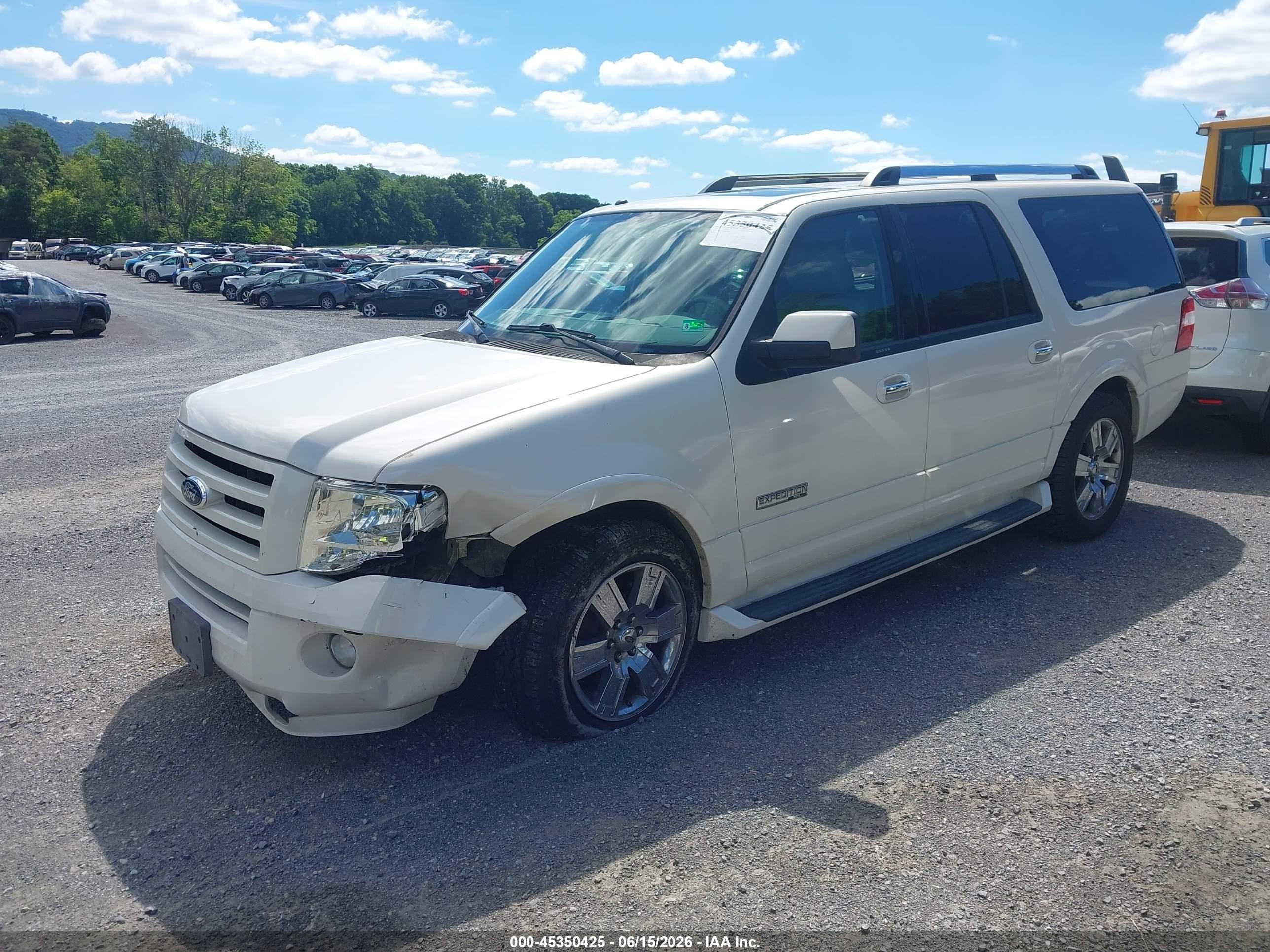 2007 Ford Expedition El Limited White vin: 1FMFK20557LA06103