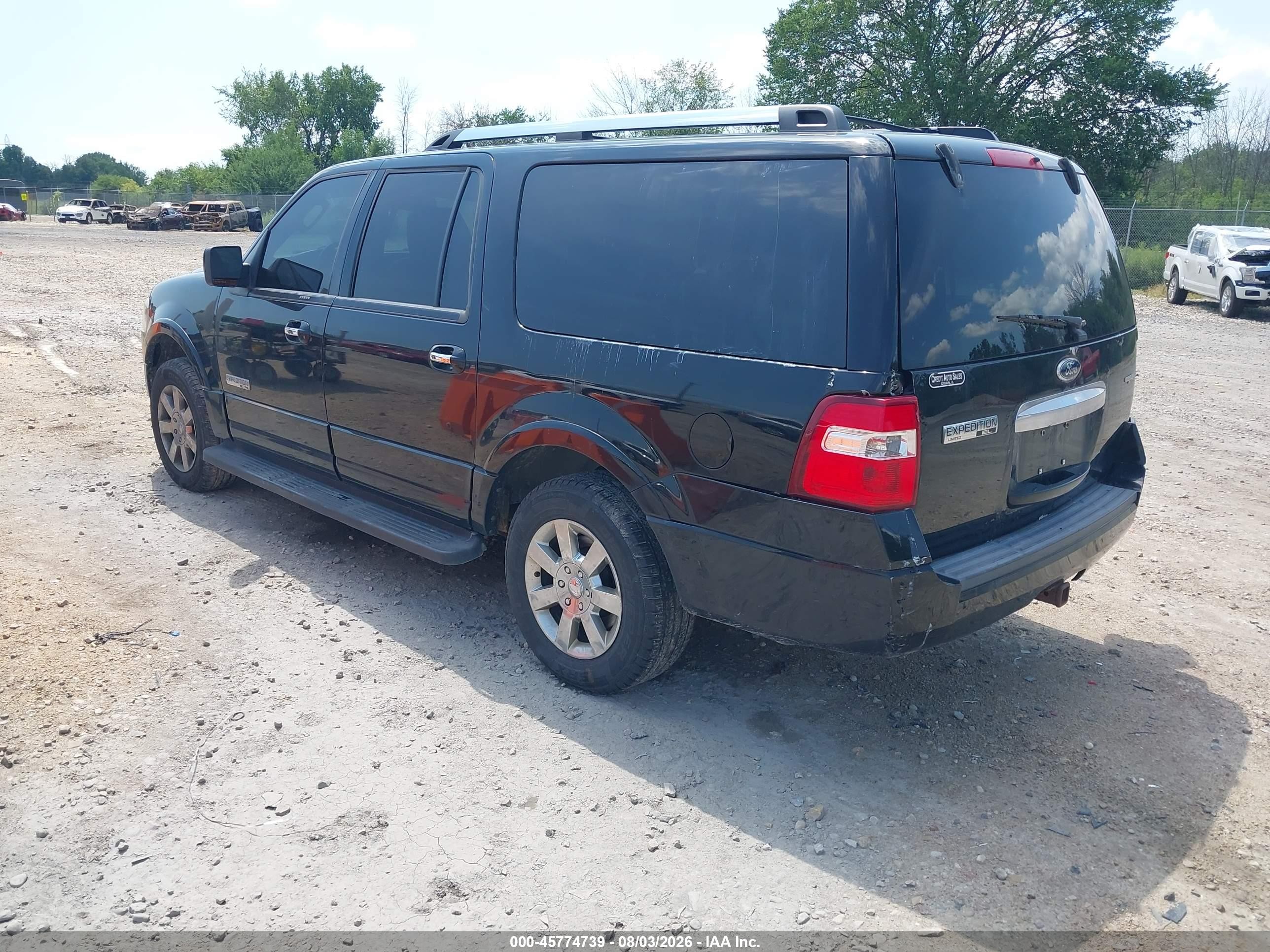 2008 Ford Expedition El Limited Black vin: 1FMFK20598LA80237