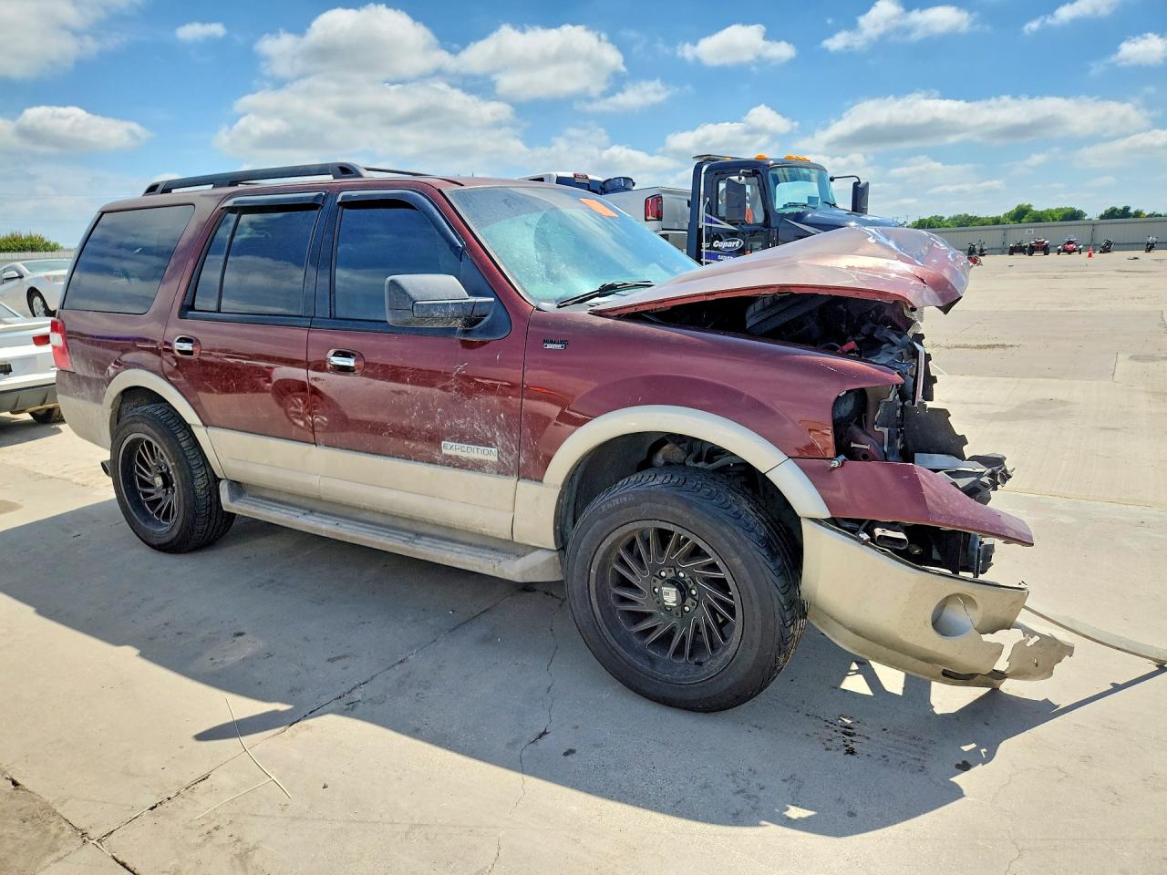 2007 Ford Expedition Eddie Bauer Maroon vin: 1FMFU17527LA77091