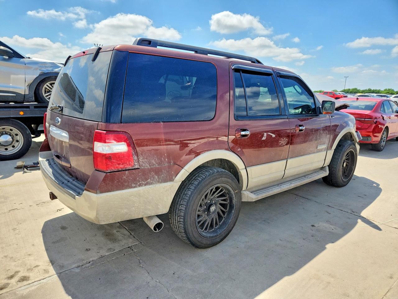 2007 Ford Expedition Eddie Bauer Maroon vin: 1FMFU17527LA77091