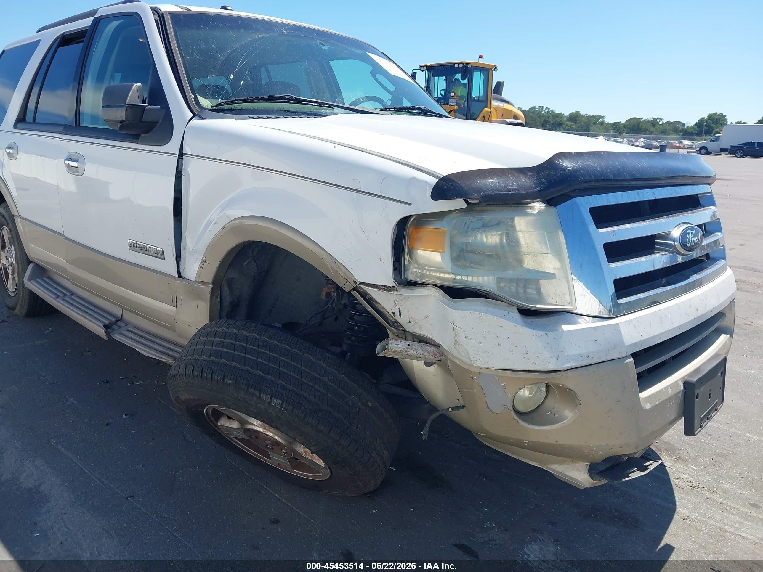 2007 Ford Expedition Eddie Bauer White vin: 1FMFU17537LA92635