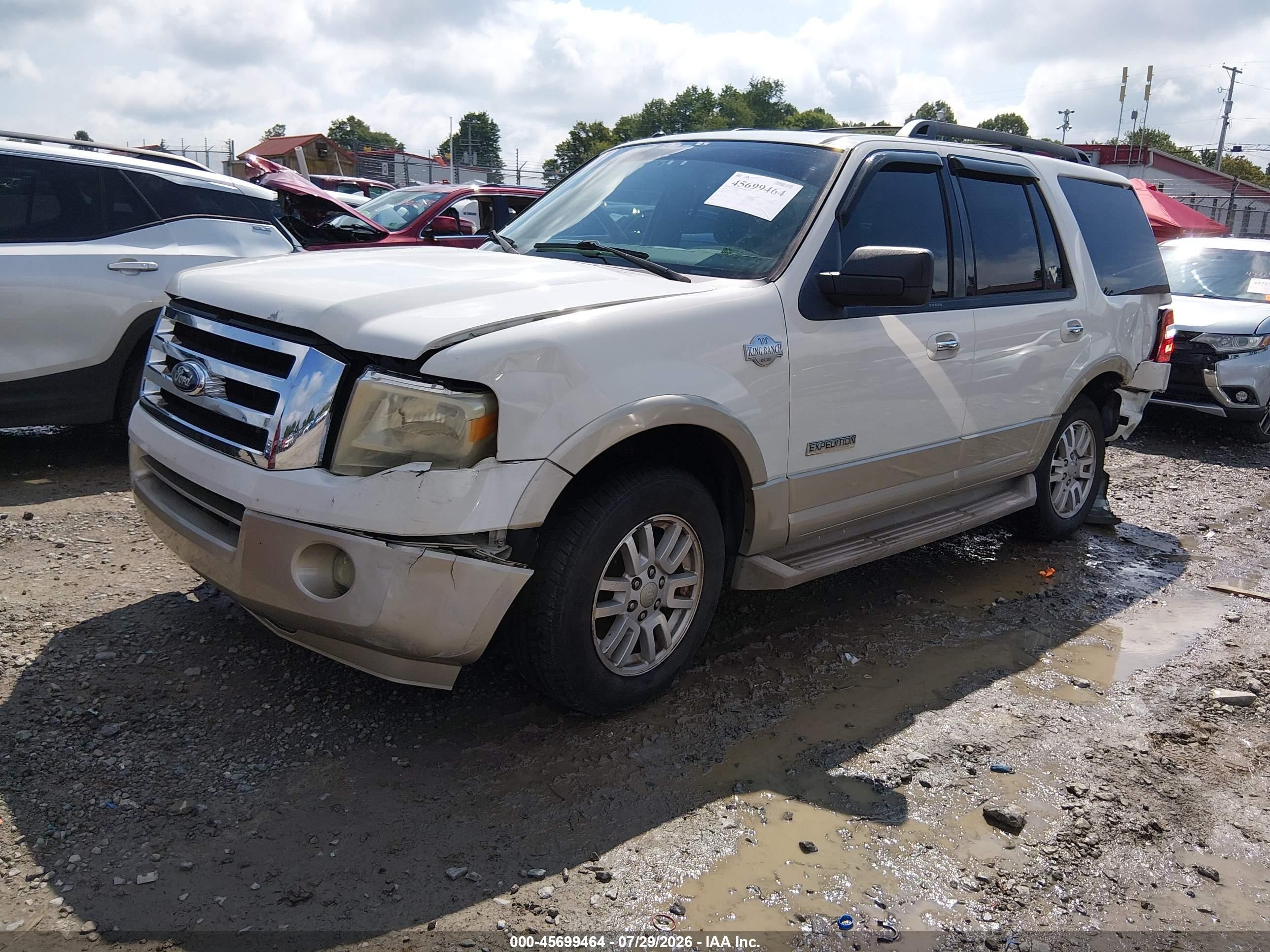 2008 Ford Expedition Eddie Bauer/king Ranch White vin: 1FMFU17538LA49544