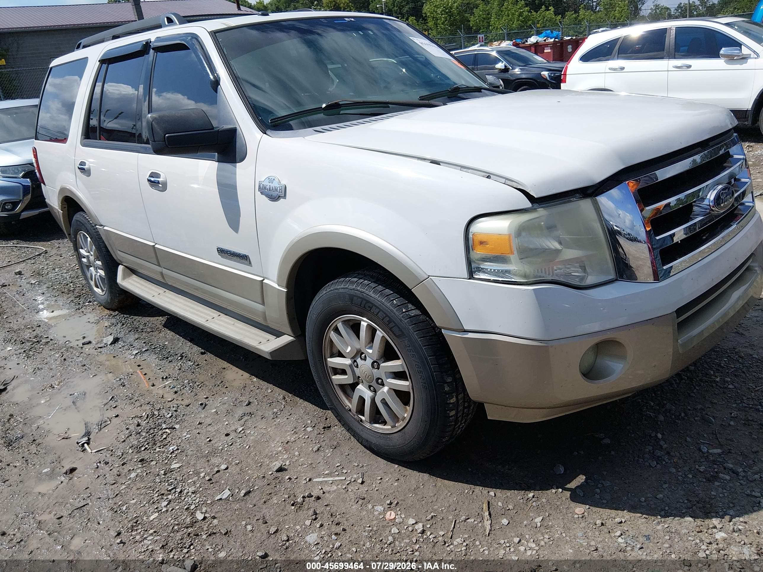 2008 Ford Expedition Eddie Bauer/king Ranch White vin: 1FMFU17538LA49544