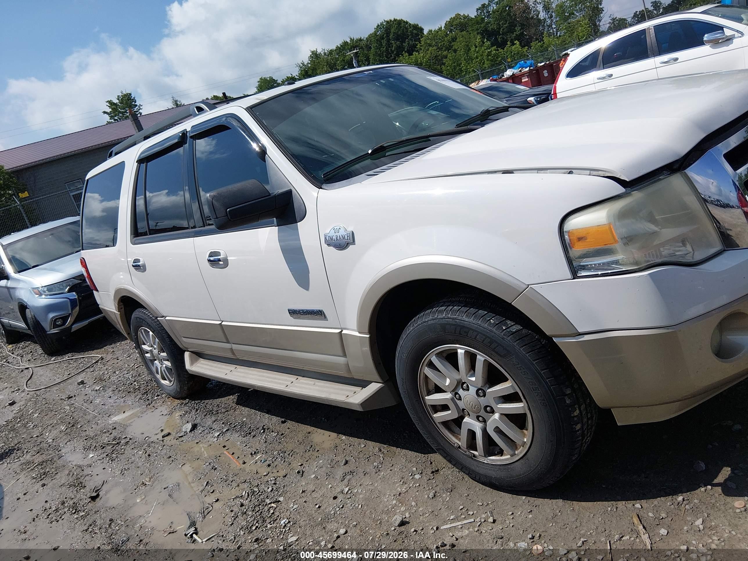 2008 Ford Expedition Eddie Bauer/king Ranch White vin: 1FMFU17538LA49544