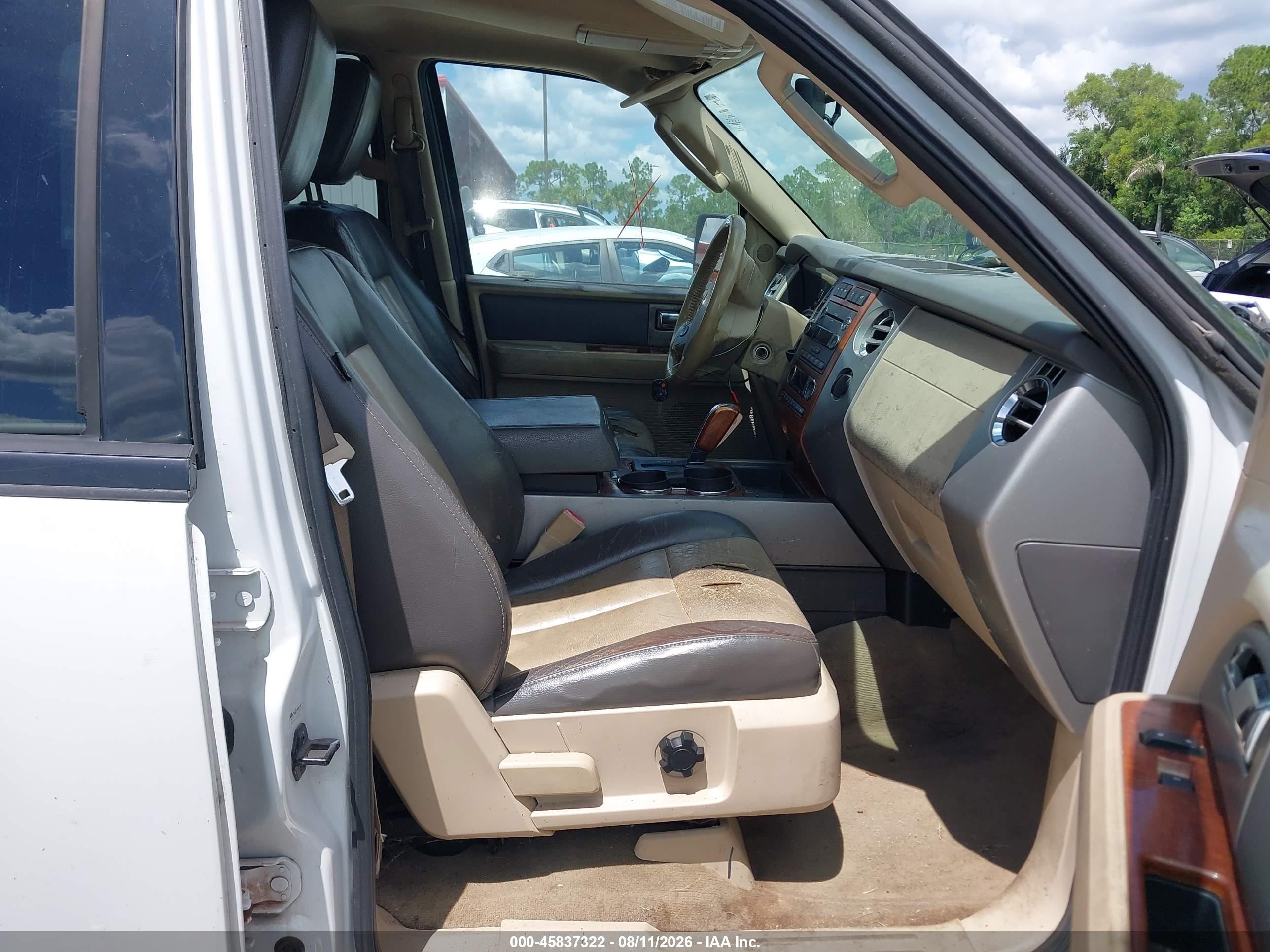 2009 Ford Expedition Eddie Bauer White vin: 1FMFU17549EB20496