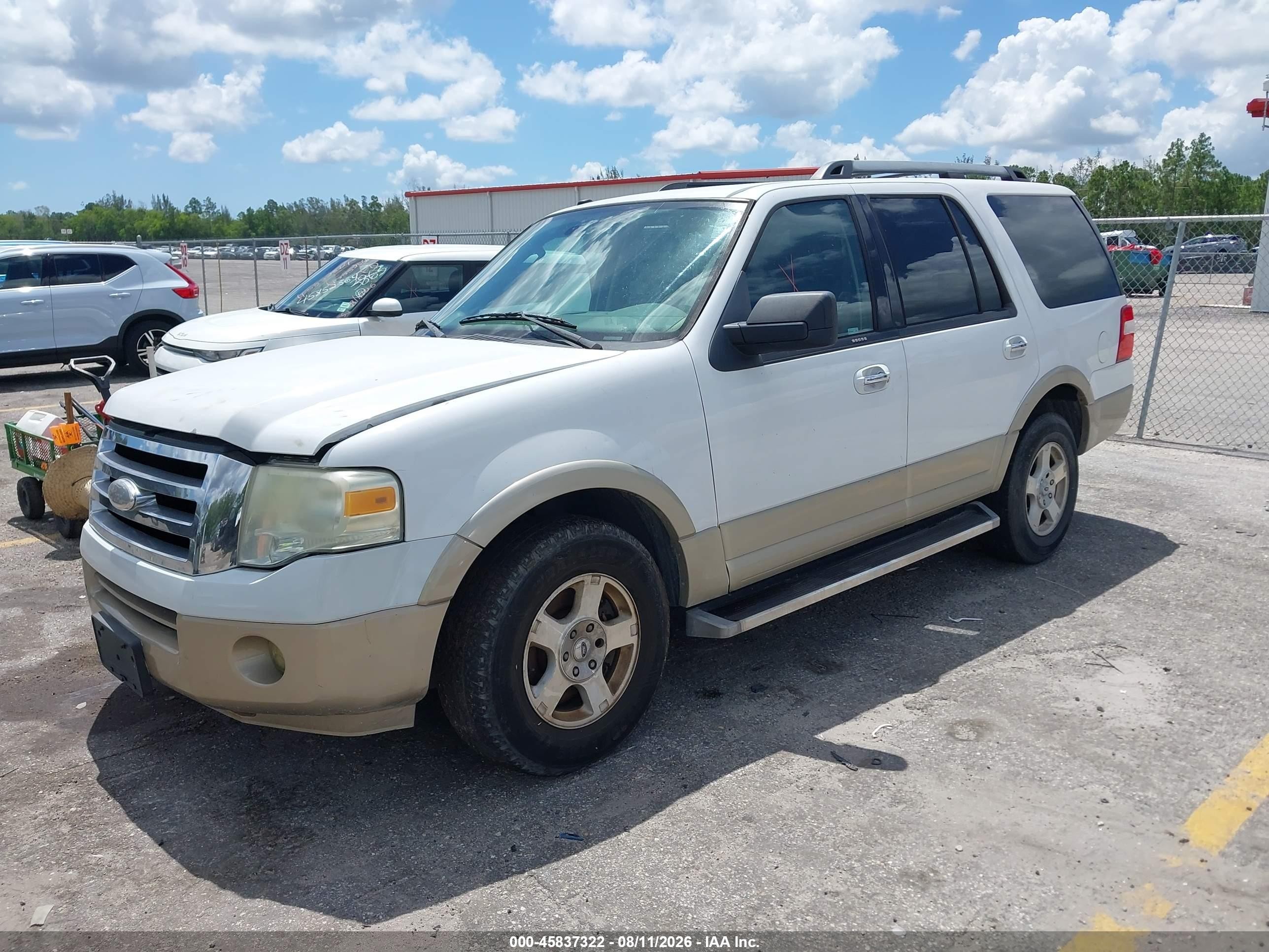 2009 Ford Expedition Eddie Bauer White vin: 1FMFU17549EB20496