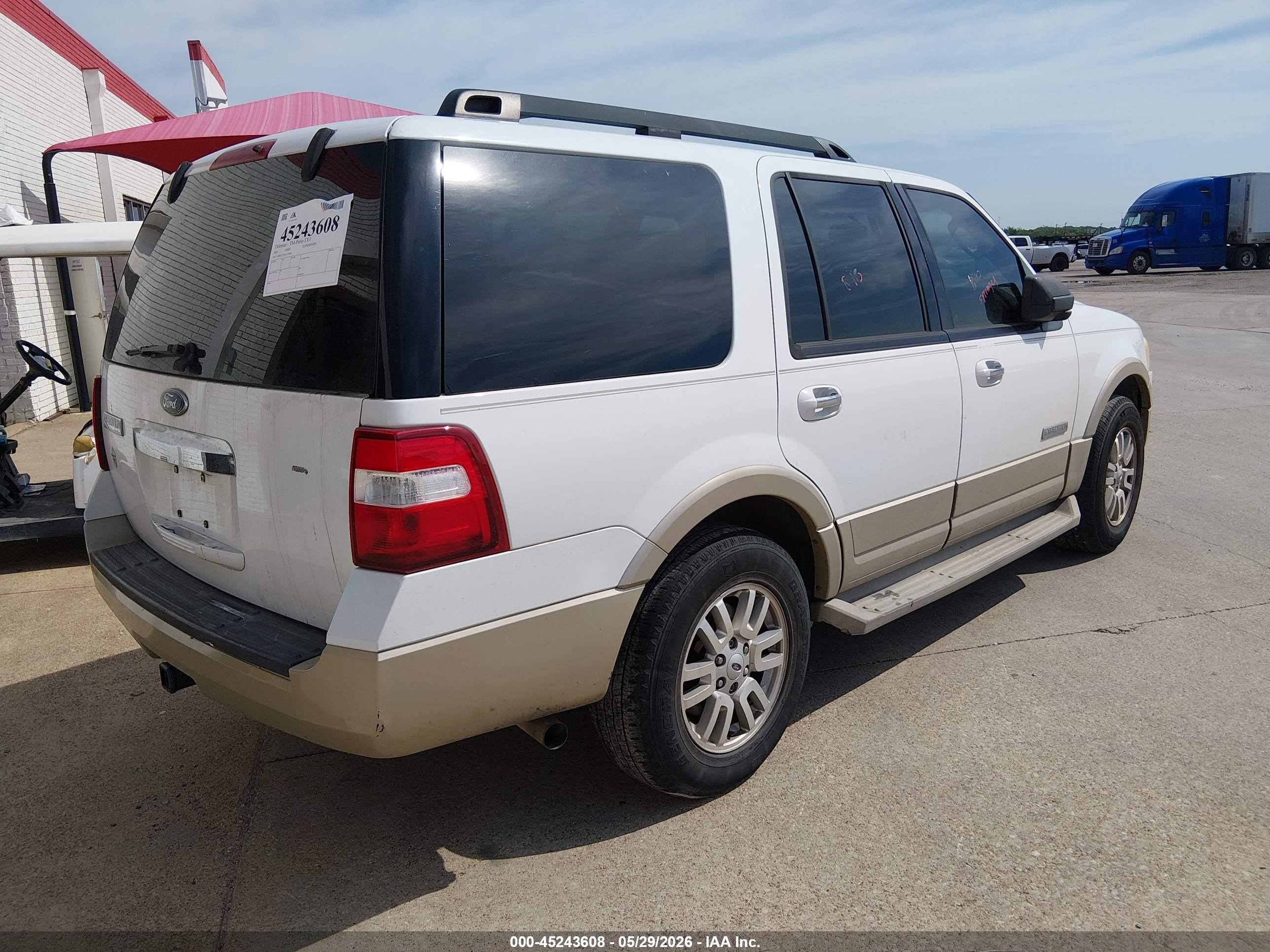 2007 Ford Expedition Eddie Bauer White vin: 1FMFU17567LA73609