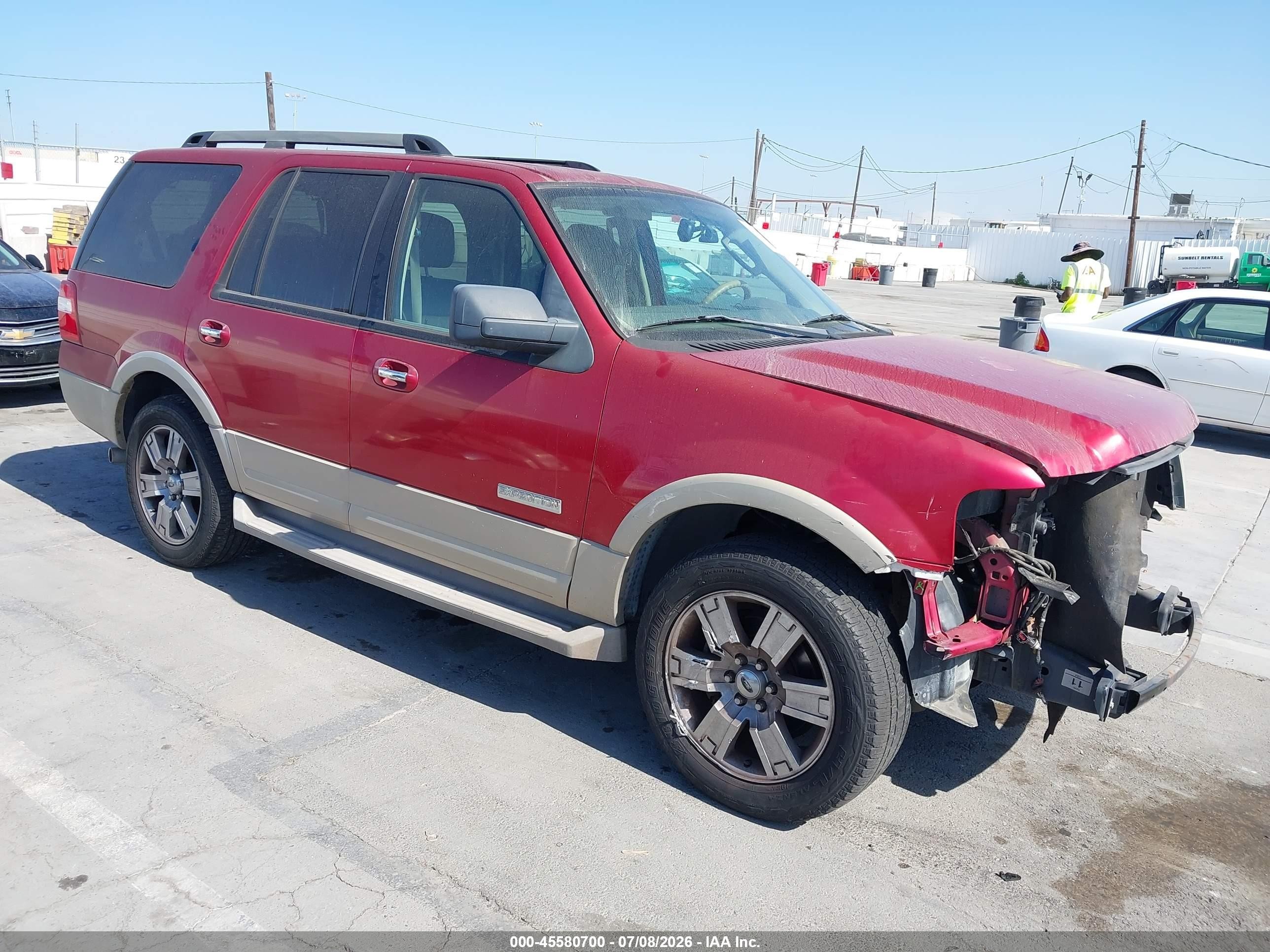 2007 Ford Expedition Eddie Bauer Red vin: 1FMFU17577LA42496