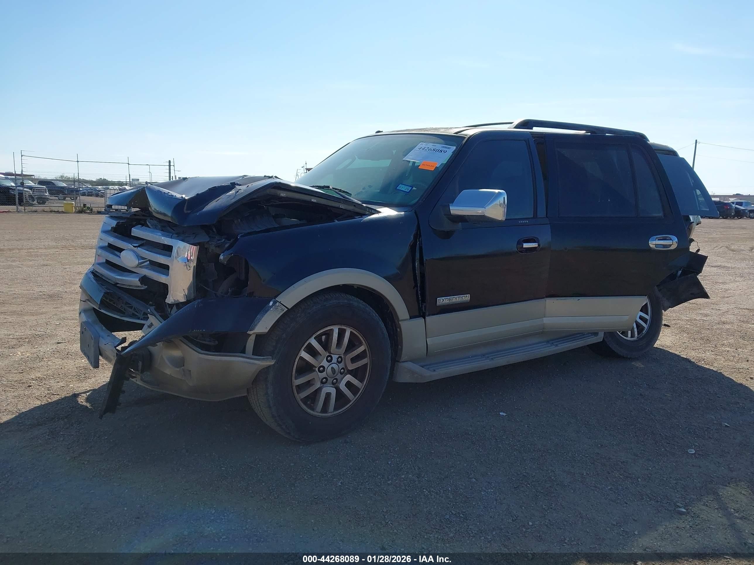 2007 Ford Expedition Eddie Bauer Black vin: 1FMFU17577LA91892