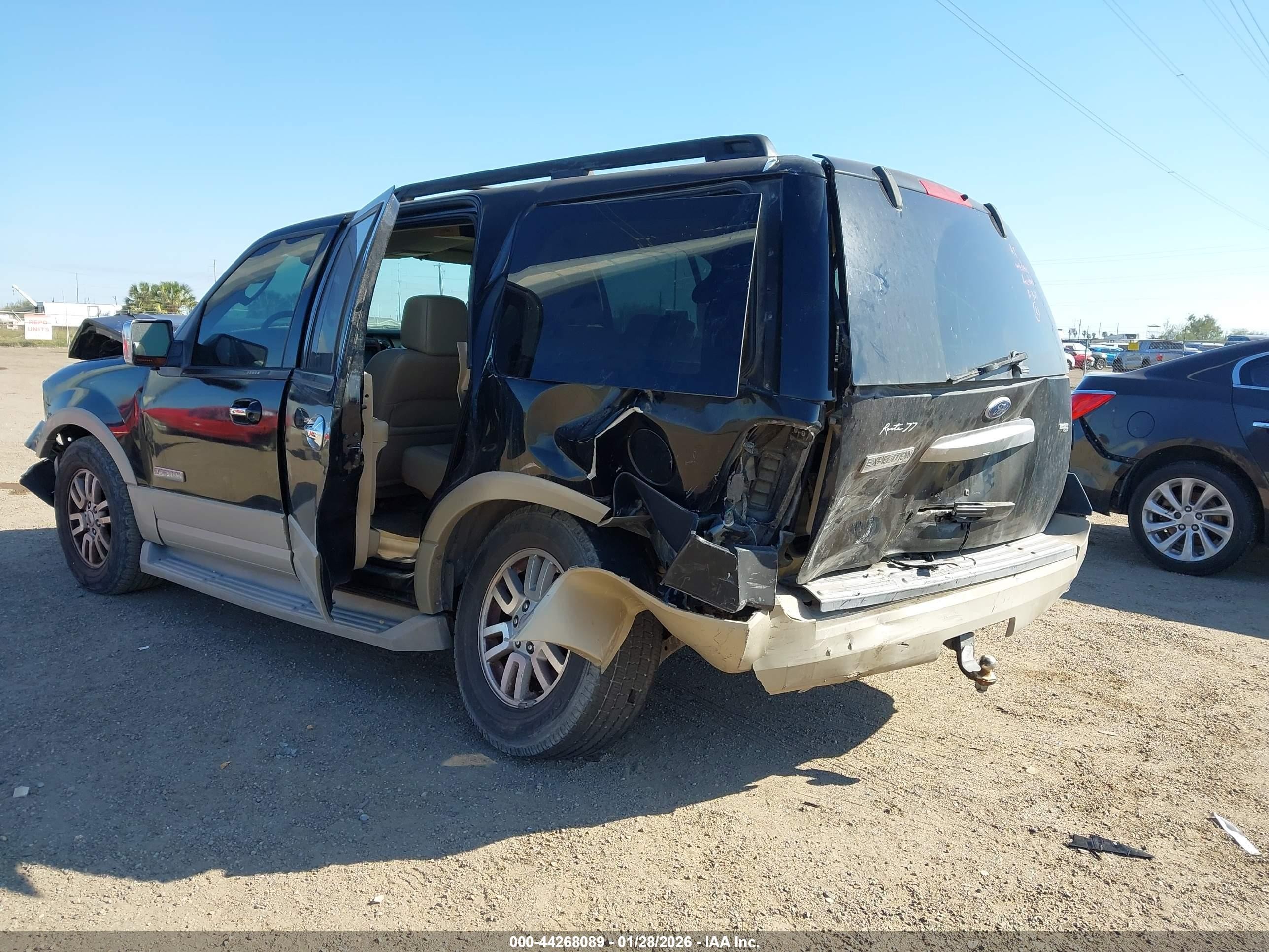 2007 Ford Expedition Eddie Bauer Black vin: 1FMFU17577LA91892
