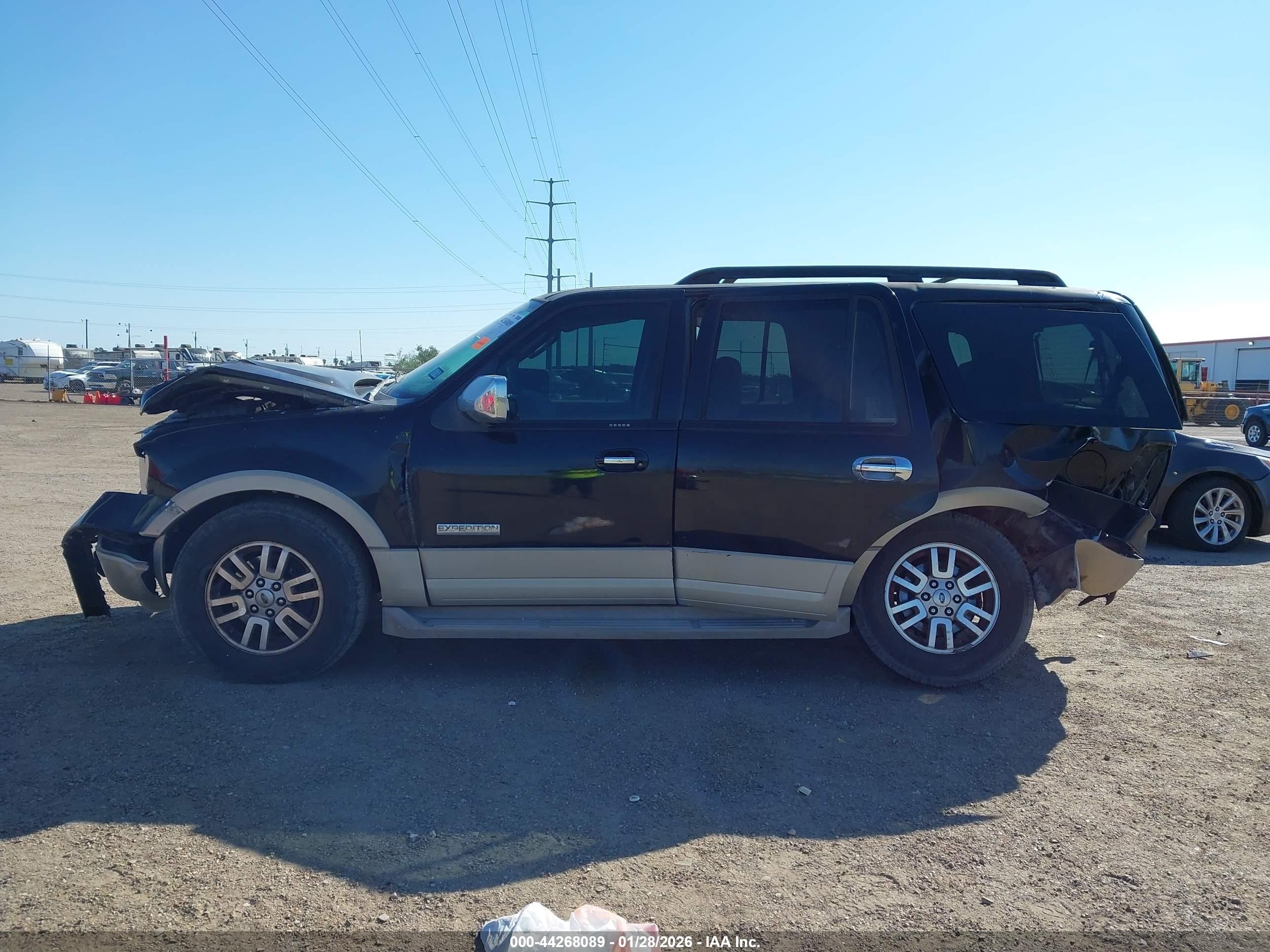2007 Ford Expedition Eddie Bauer Black vin: 1FMFU17577LA91892