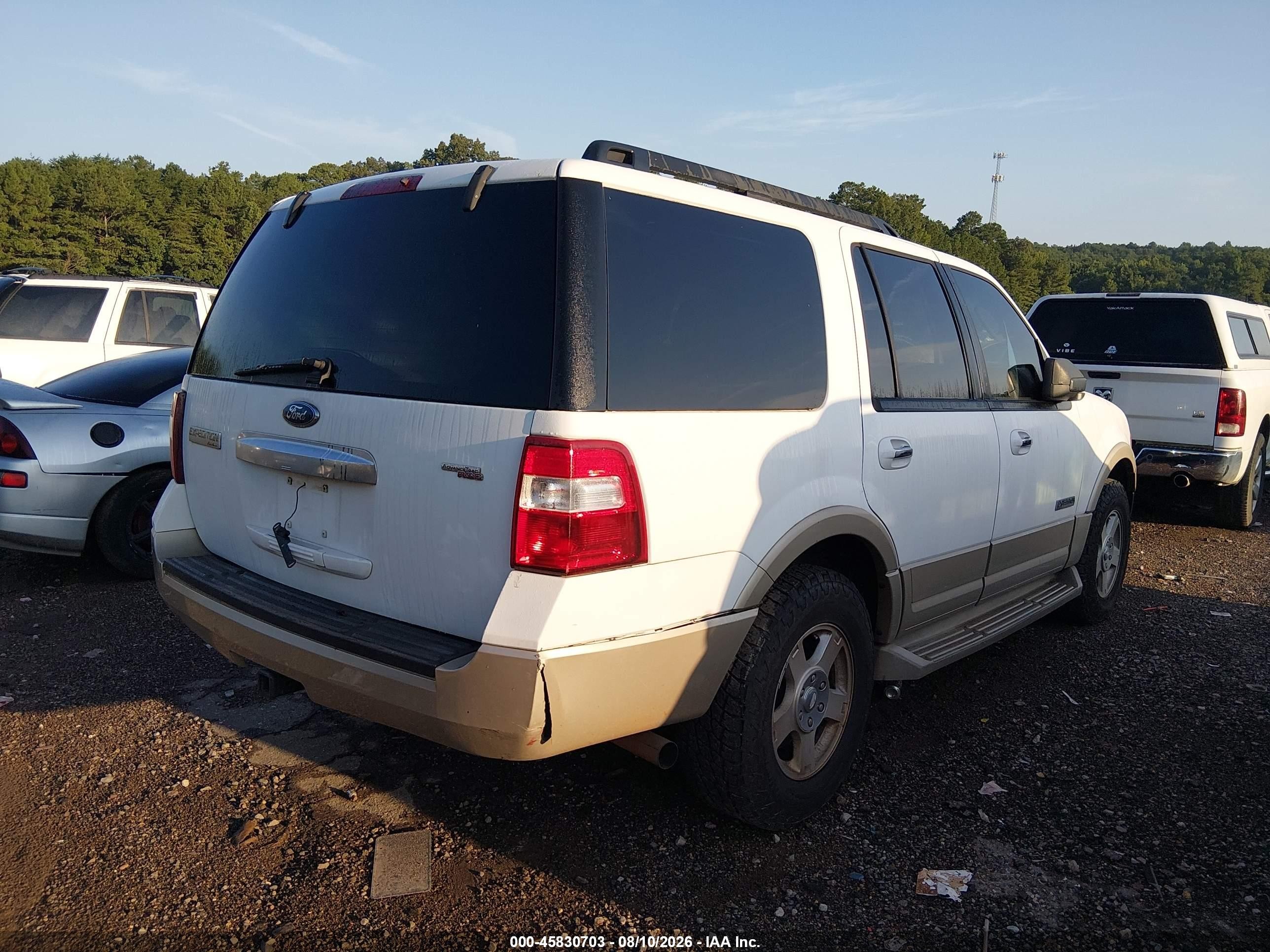 2007 Ford Expedition Eddie Bauer White vin: 1FMFU17587LA62336