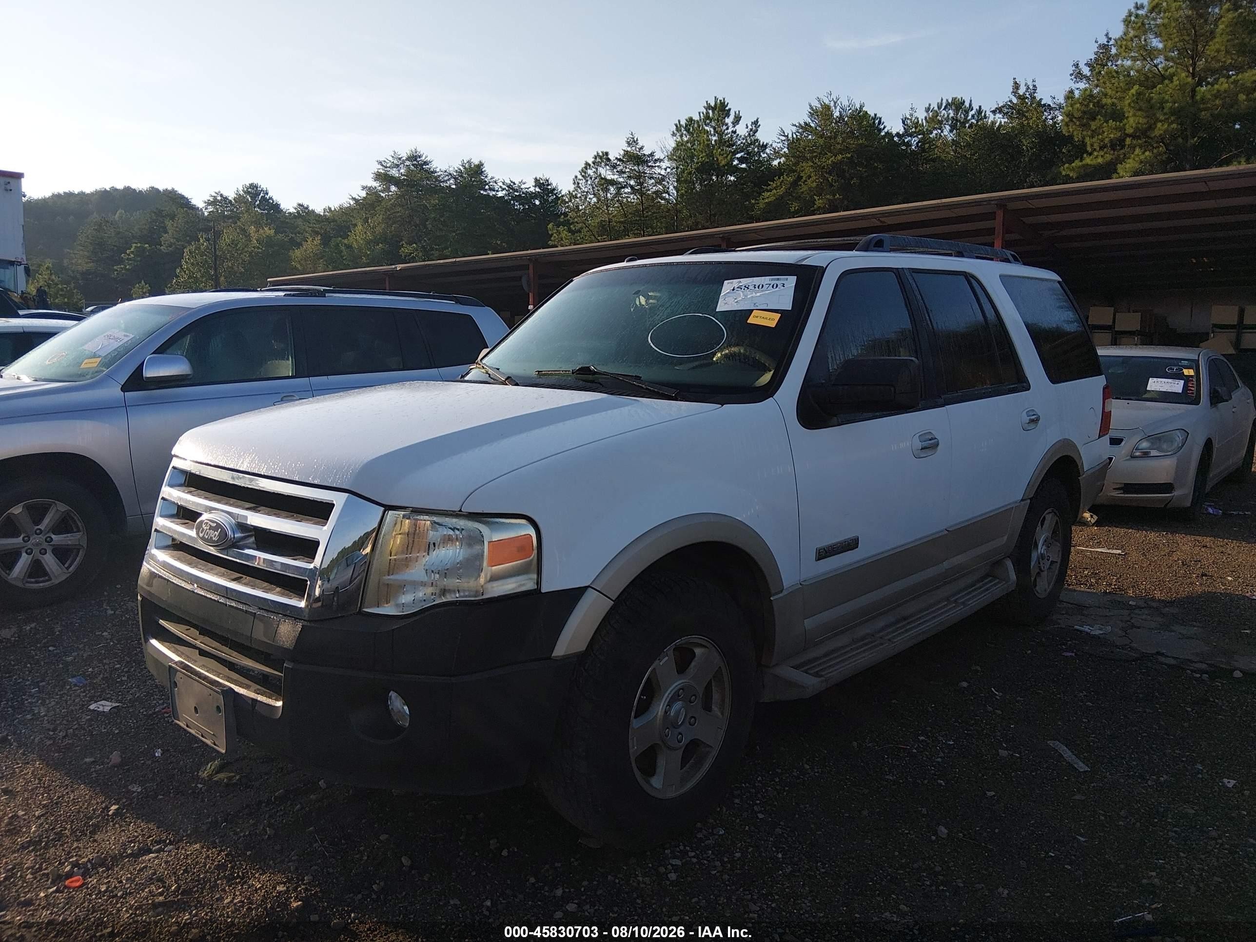 2007 Ford Expedition Eddie Bauer White vin: 1FMFU17587LA62336