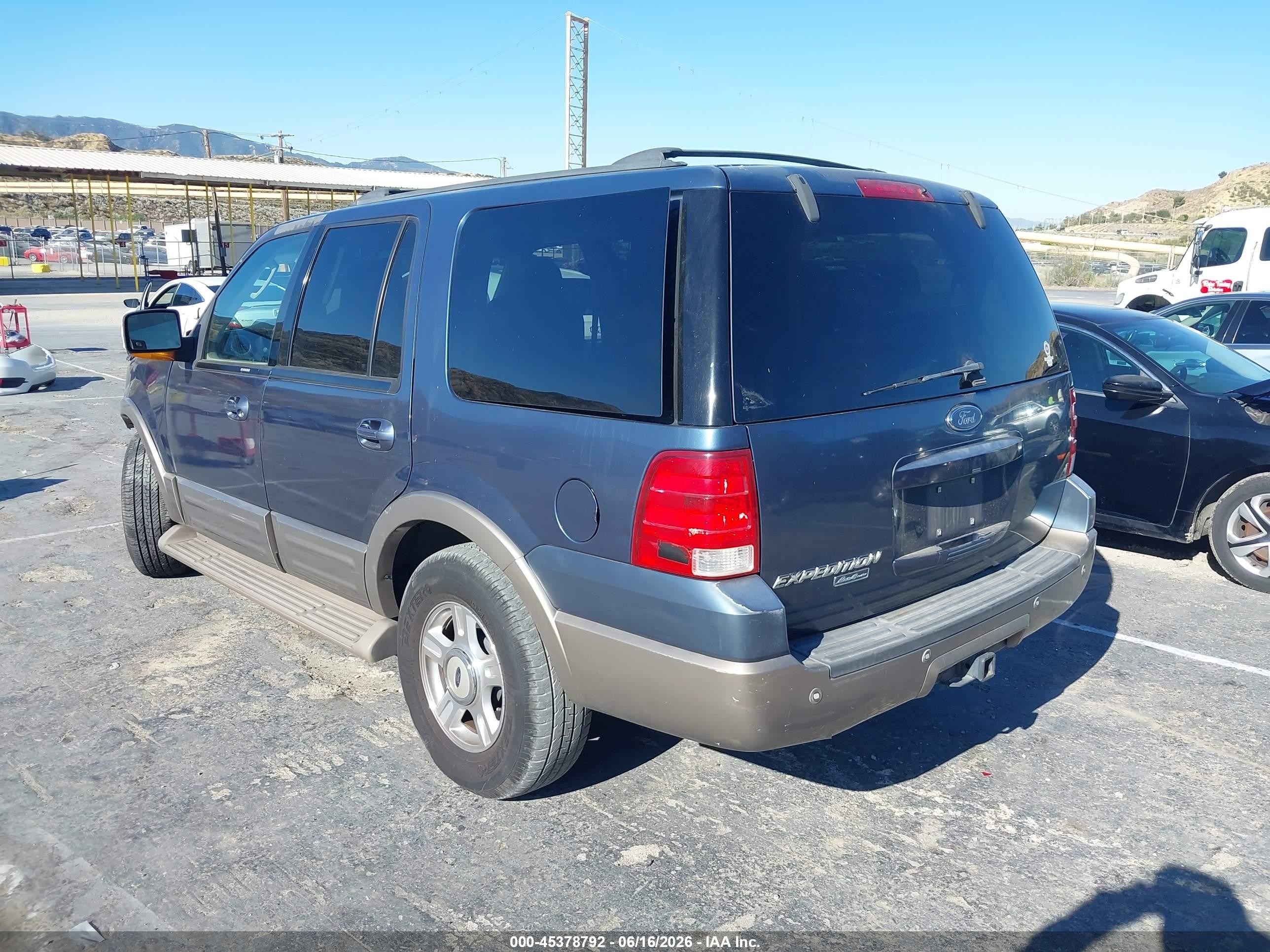 2003 Ford Expedition Eddie Bauer Синий vin: 1FMFU17L13LB82519