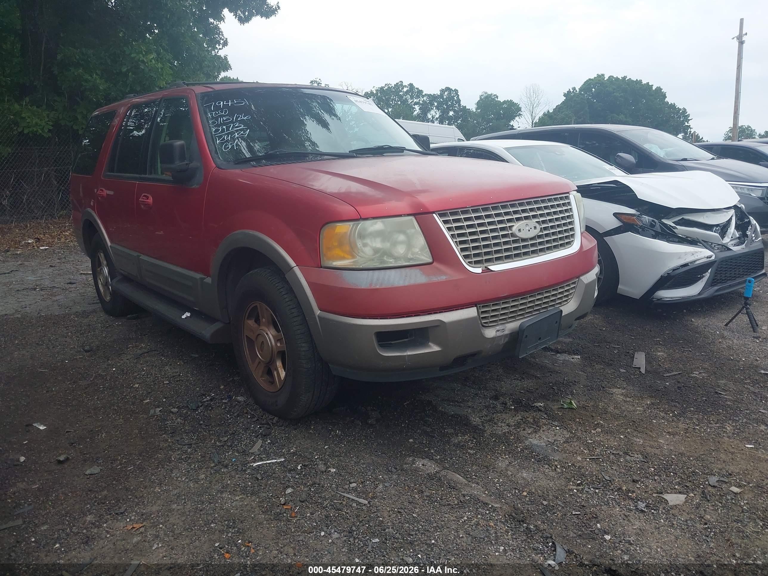 2003 Ford Expedition Eddie Bauer Красный vin: 1FMFU17L23LA55973