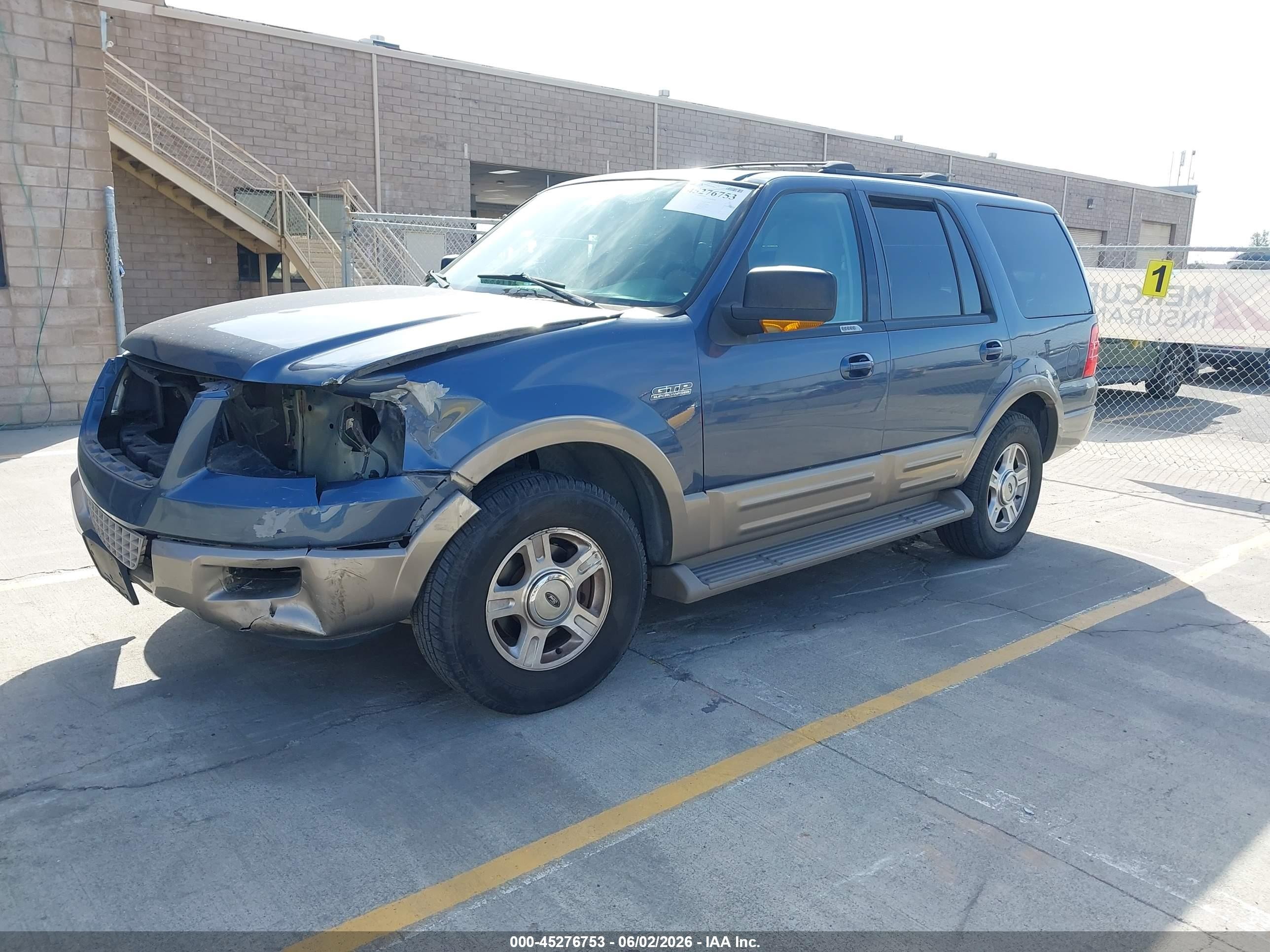 2003 Ford Expedition Eddie Bauer Blue vin: 1FMFU17L53LB64444