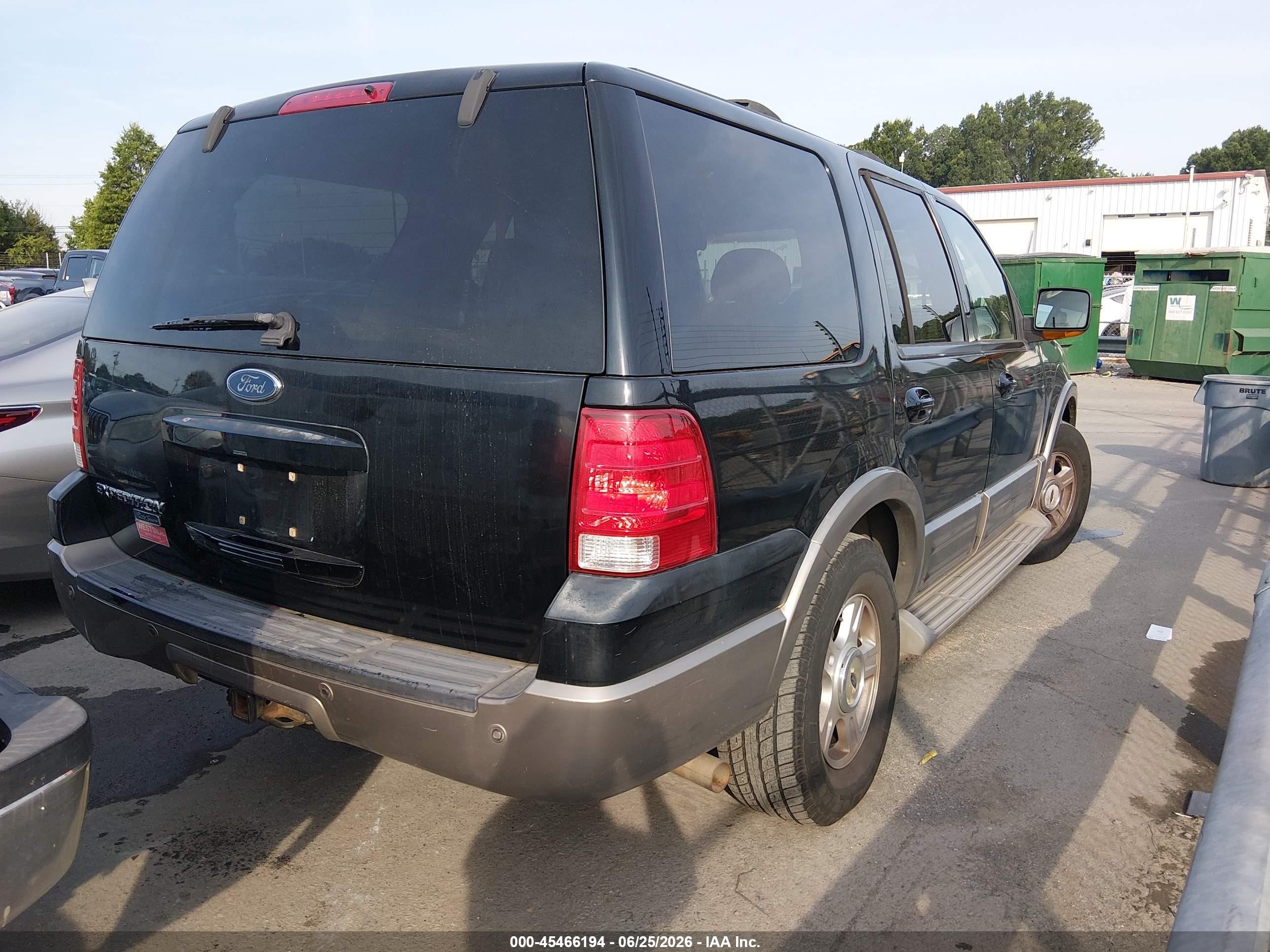 2003 Ford Expedition Eddie Bauer Black vin: 1FMFU17L53LB99131