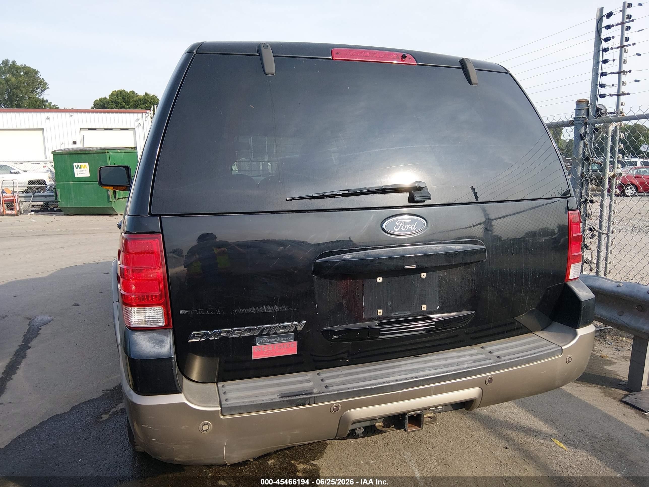 2003 Ford Expedition Eddie Bauer Black vin: 1FMFU17L53LB99131