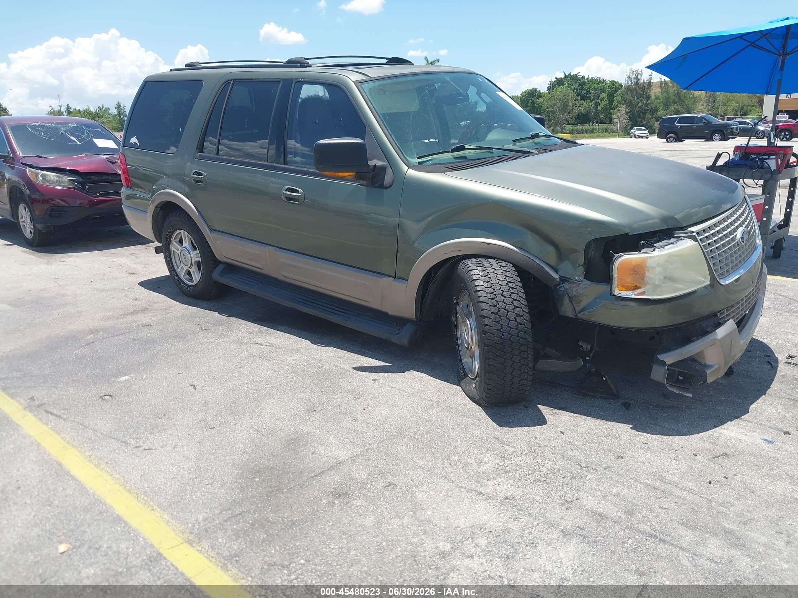 2003 Ford Expedition Eddie Bauer Green vin: 1FMFU17L63LB53341