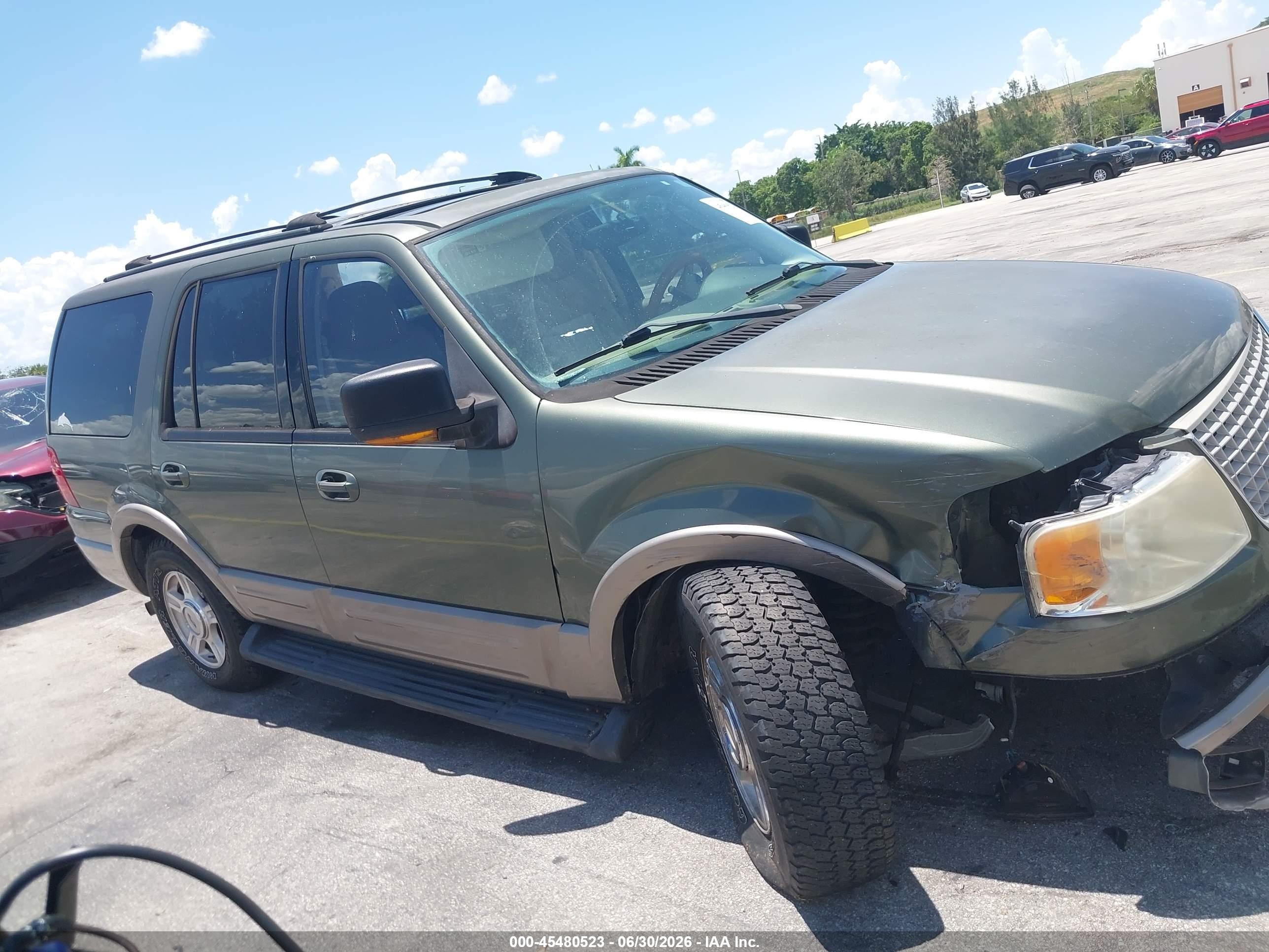 2003 Ford Expedition Eddie Bauer Green vin: 1FMFU17L63LB53341