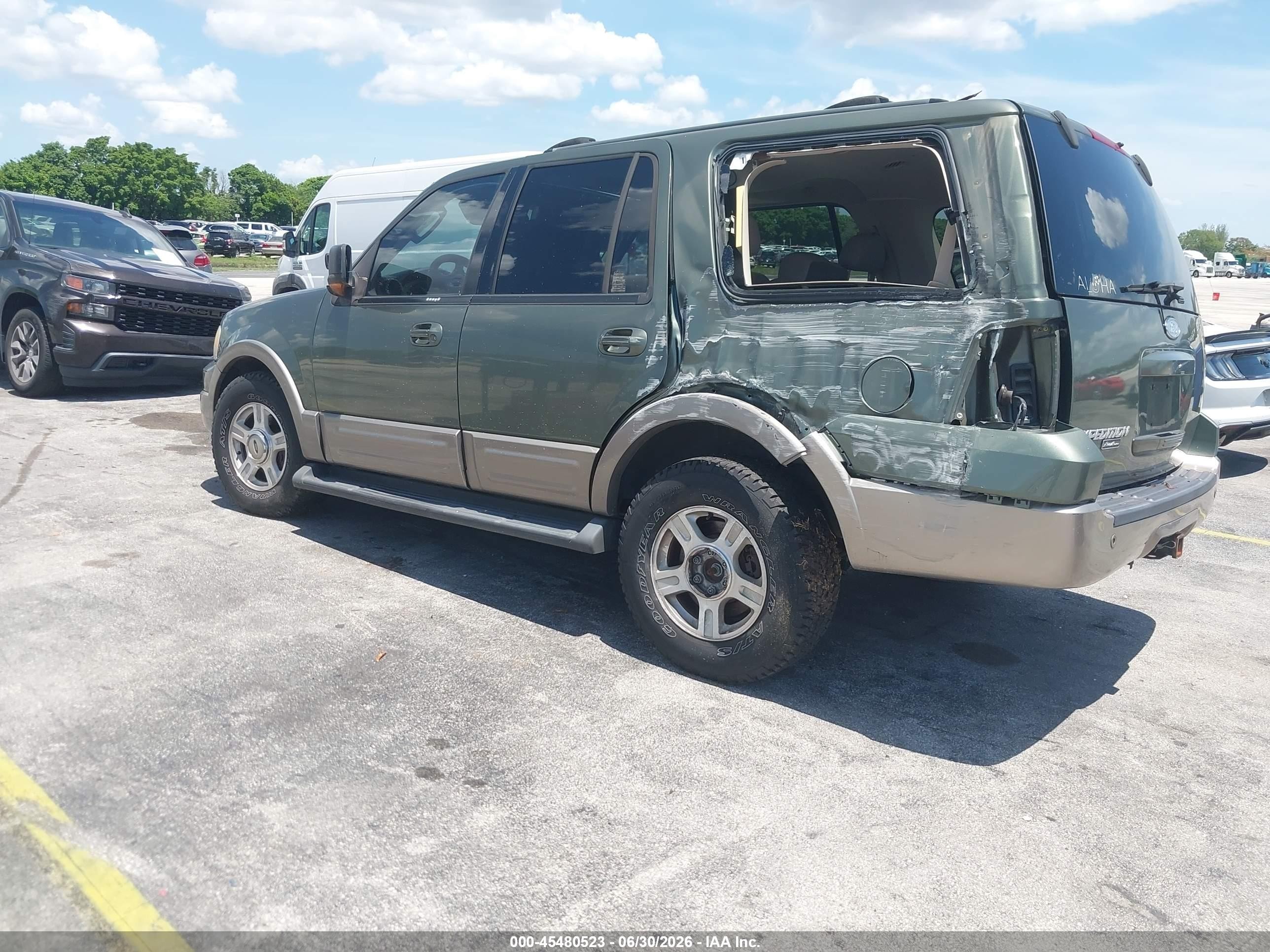 2003 Ford Expedition Eddie Bauer Green vin: 1FMFU17L63LB53341