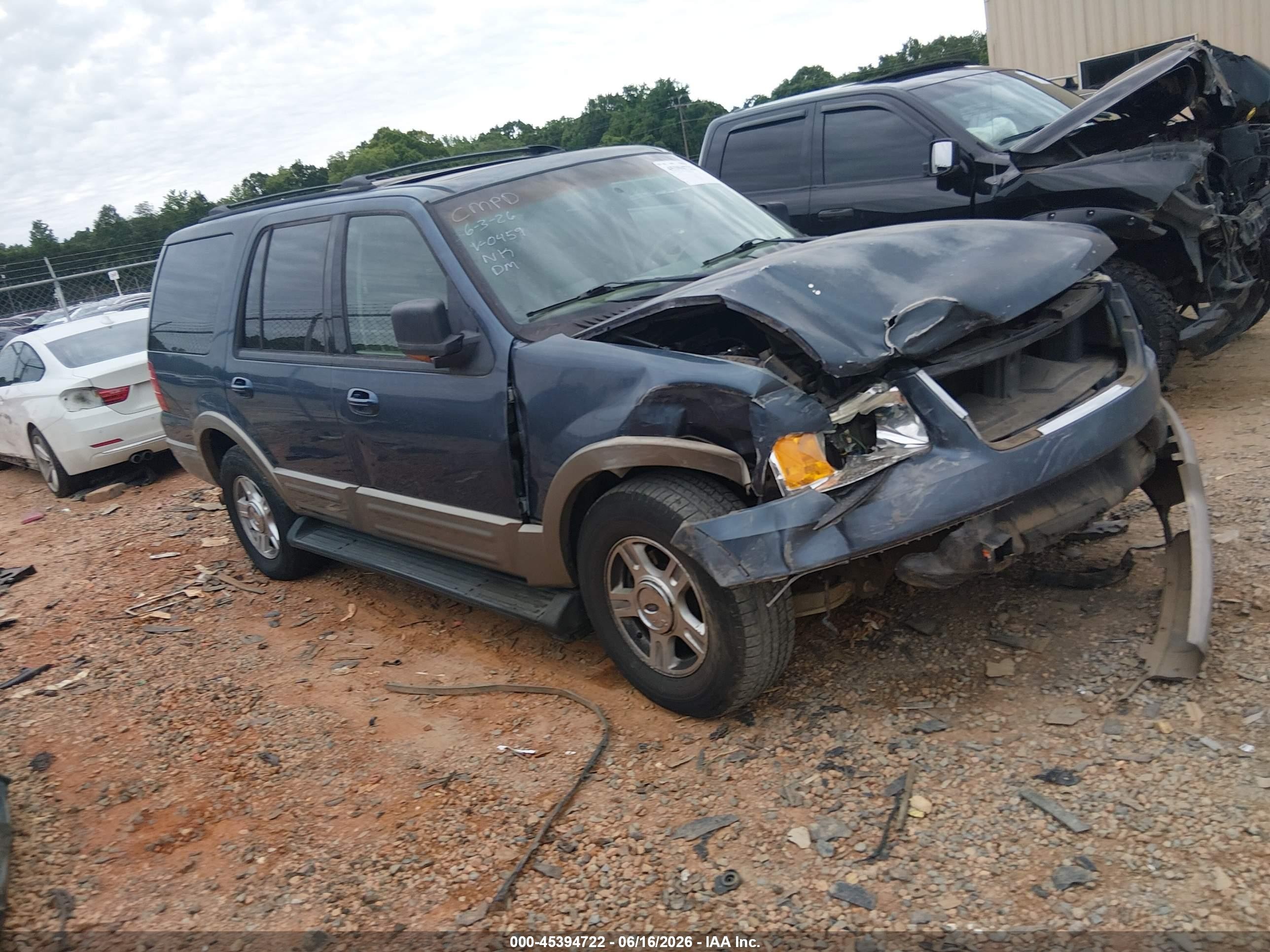 2003 Ford Expedition Eddie Bauer Blue vin: 1FMFU17L93LA90459