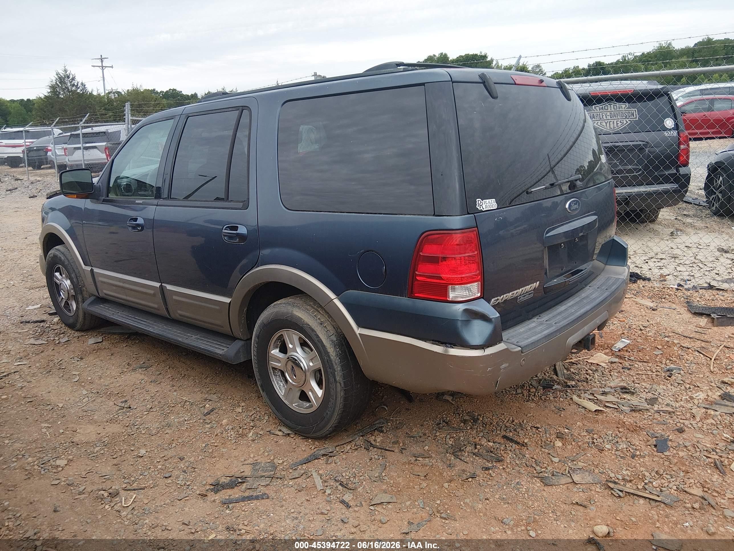 2003 Ford Expedition Eddie Bauer Blue vin: 1FMFU17L93LA90459