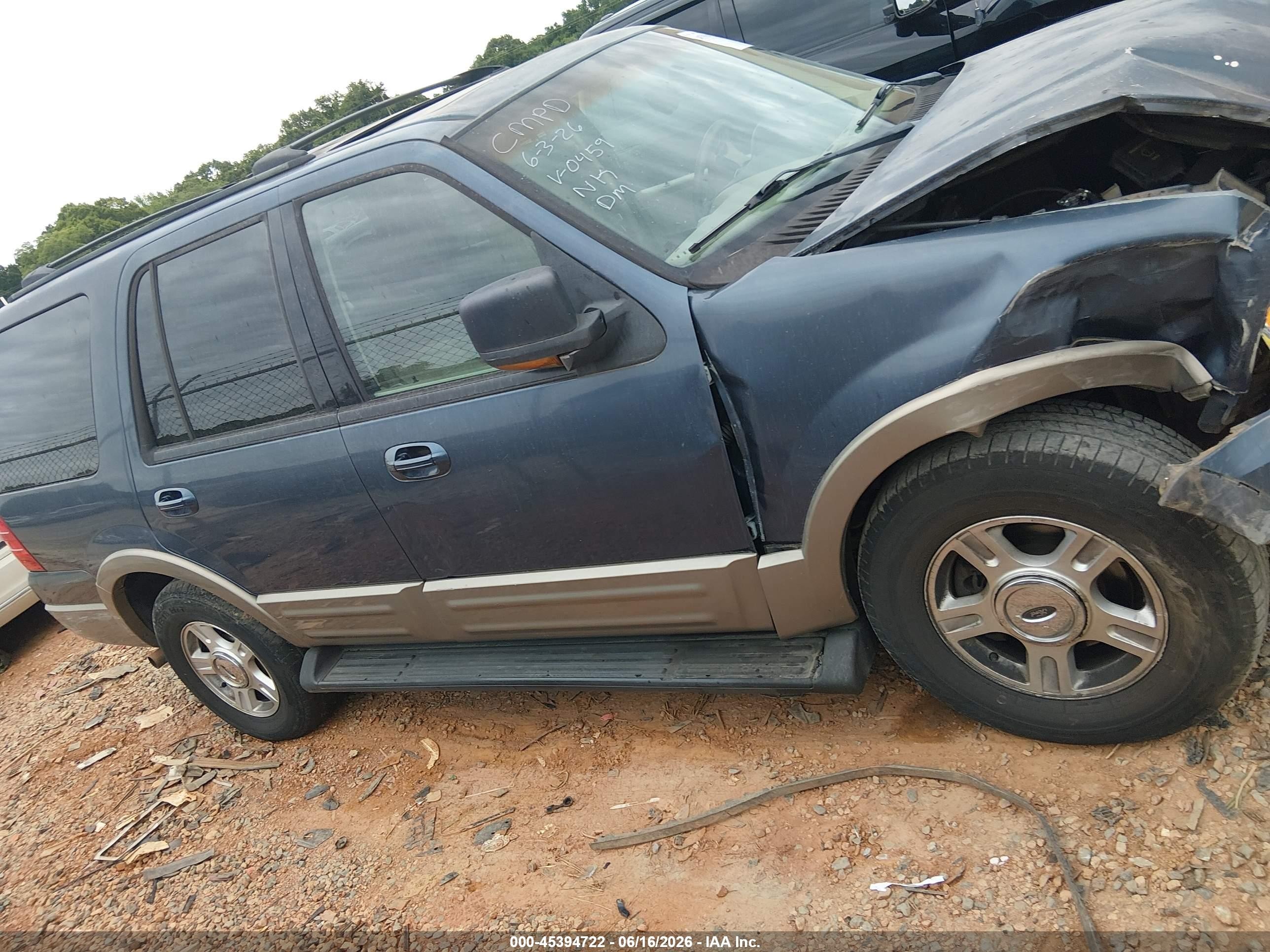 2003 Ford Expedition Eddie Bauer Blue vin: 1FMFU17L93LA90459