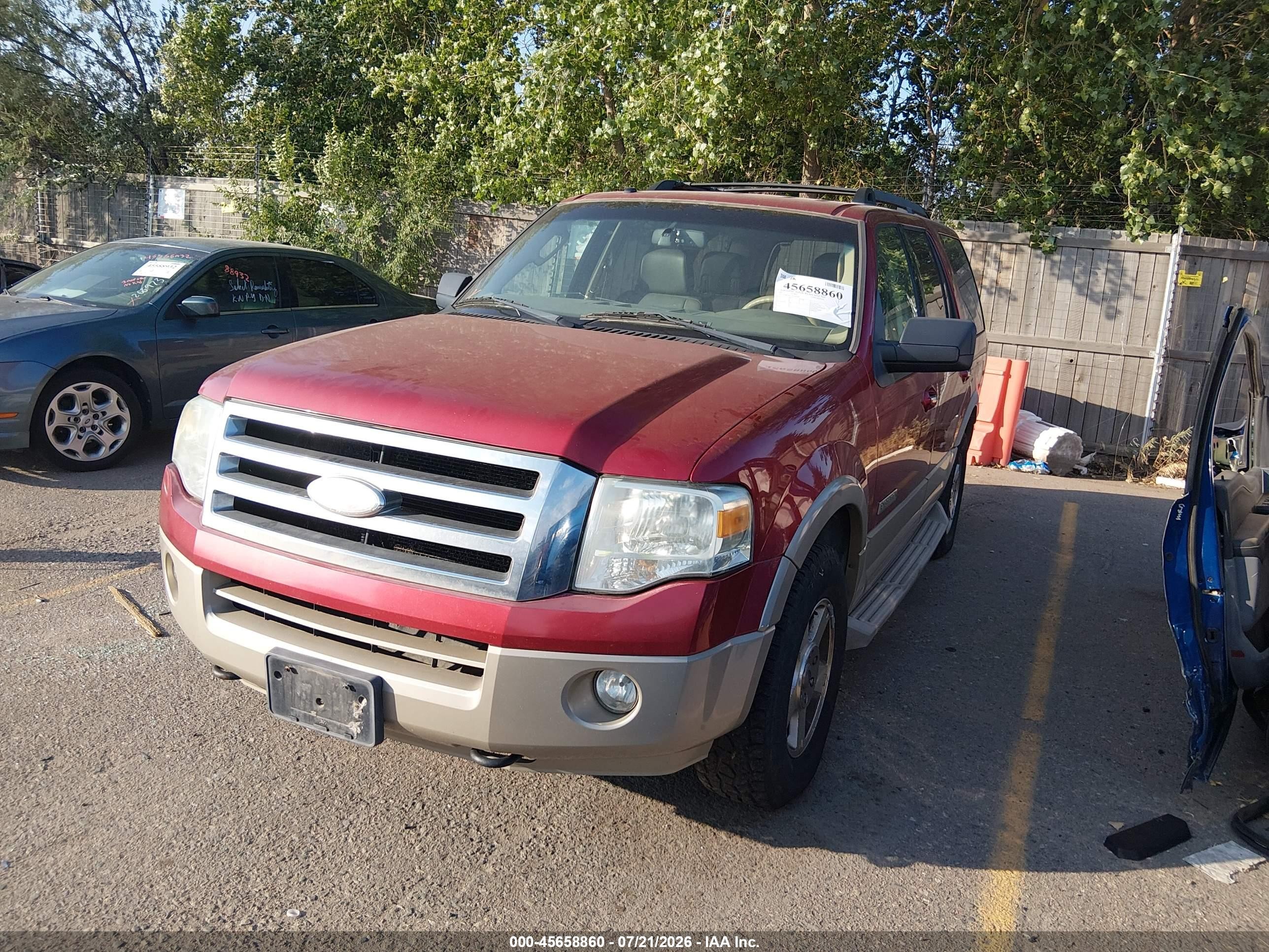 2007 Ford Expedition Eddie Bauer Красный vin: 1FMFU18527LA64498