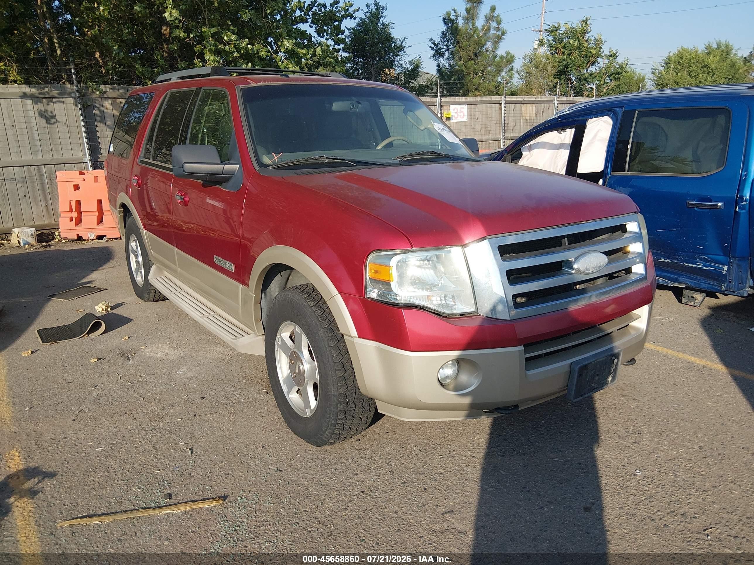 2007 Ford Expedition Eddie Bauer Red vin: 1FMFU18527LA64498