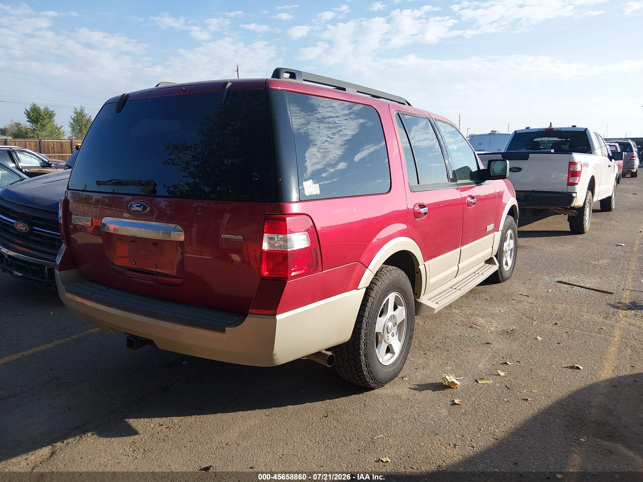 2007 Ford Expedition Eddie Bauer Красный vin: 1FMFU18527LA64498